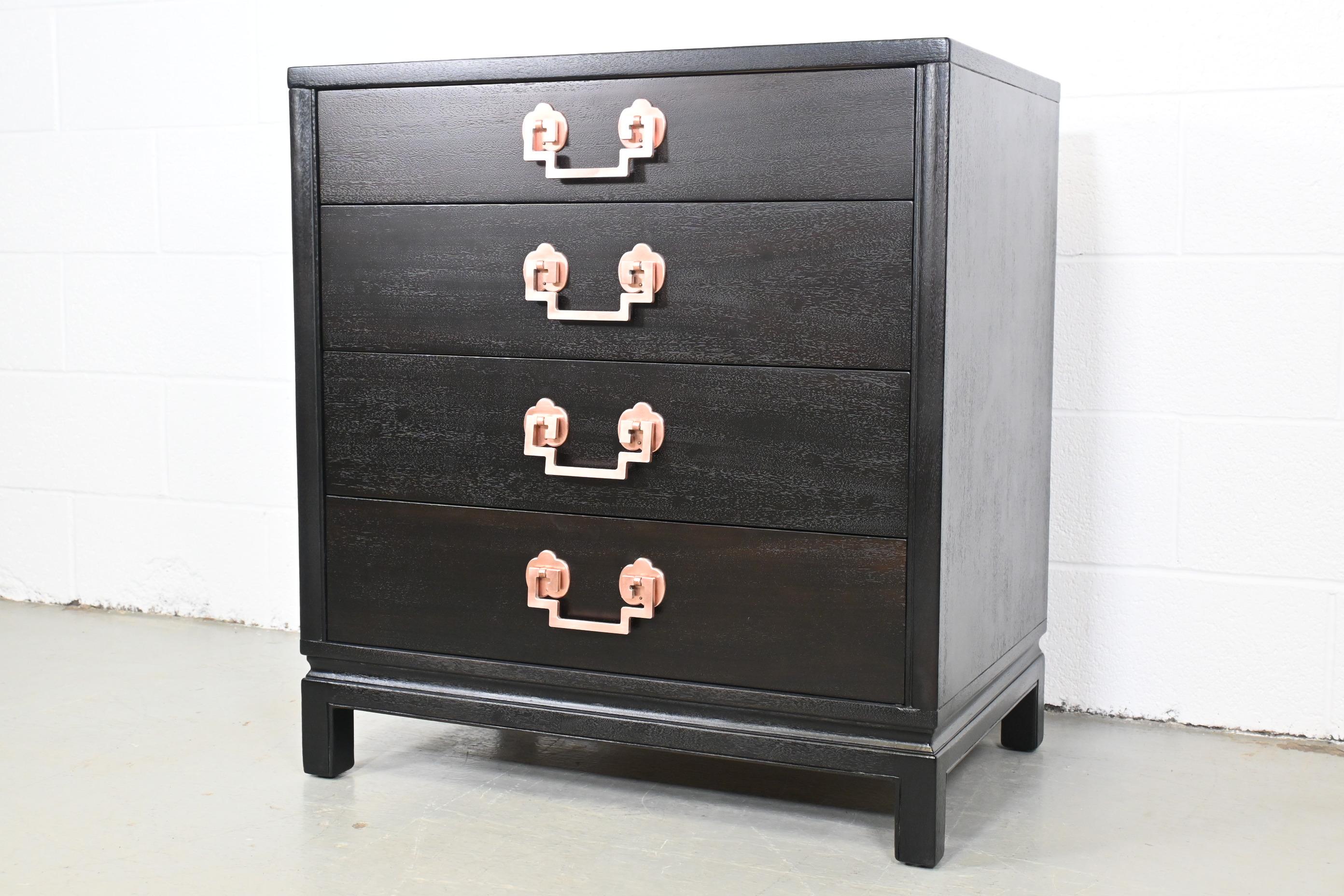American Mid Century Landstrom Ebonized Mahogany Bachelor Chest For Sale
