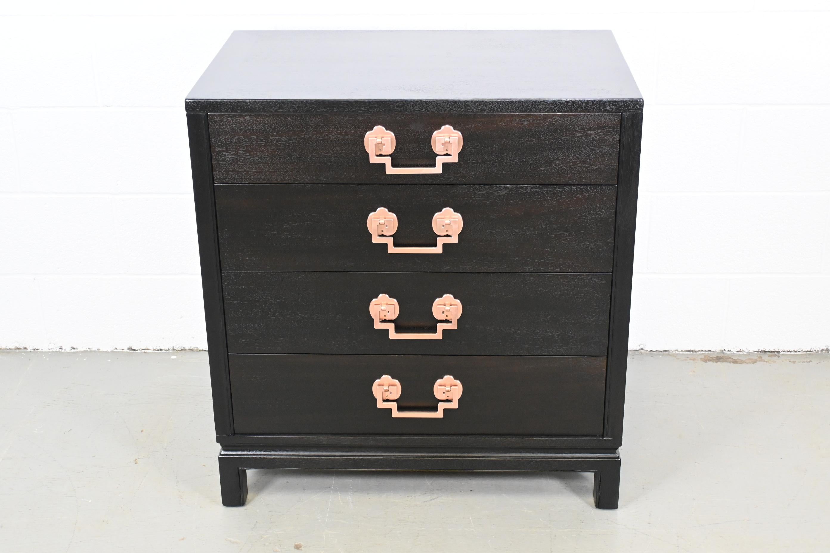 Mid Century Landstrom Ebonized Mahogany Bachelor Chest In Excellent Condition For Sale In Morgan, UT