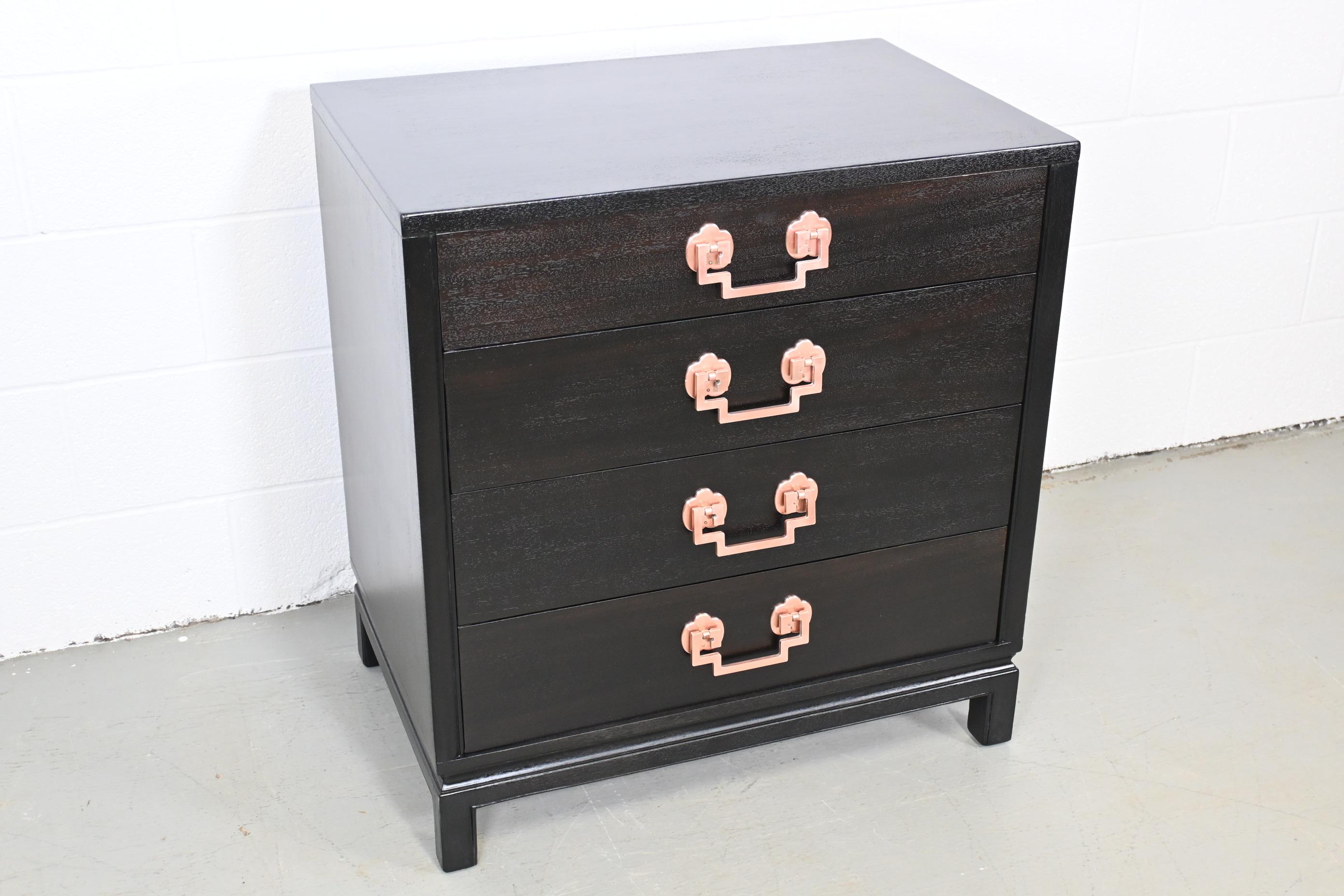 Mid-20th Century Mid Century Landstrom Ebonized Mahogany Bachelor Chest For Sale