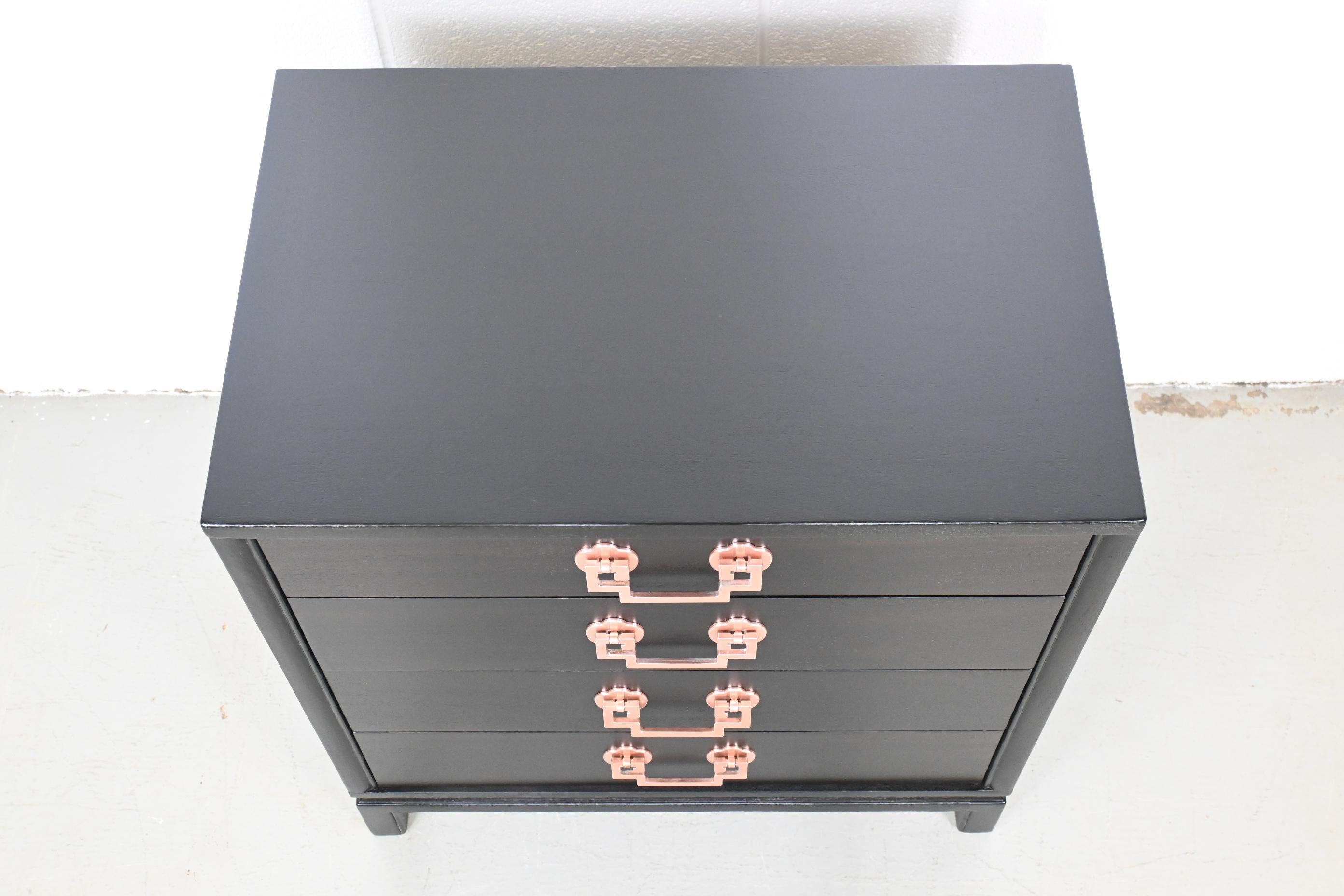Mid Century Landstrom Ebonized Mahogany Bachelor Chest For Sale 1
