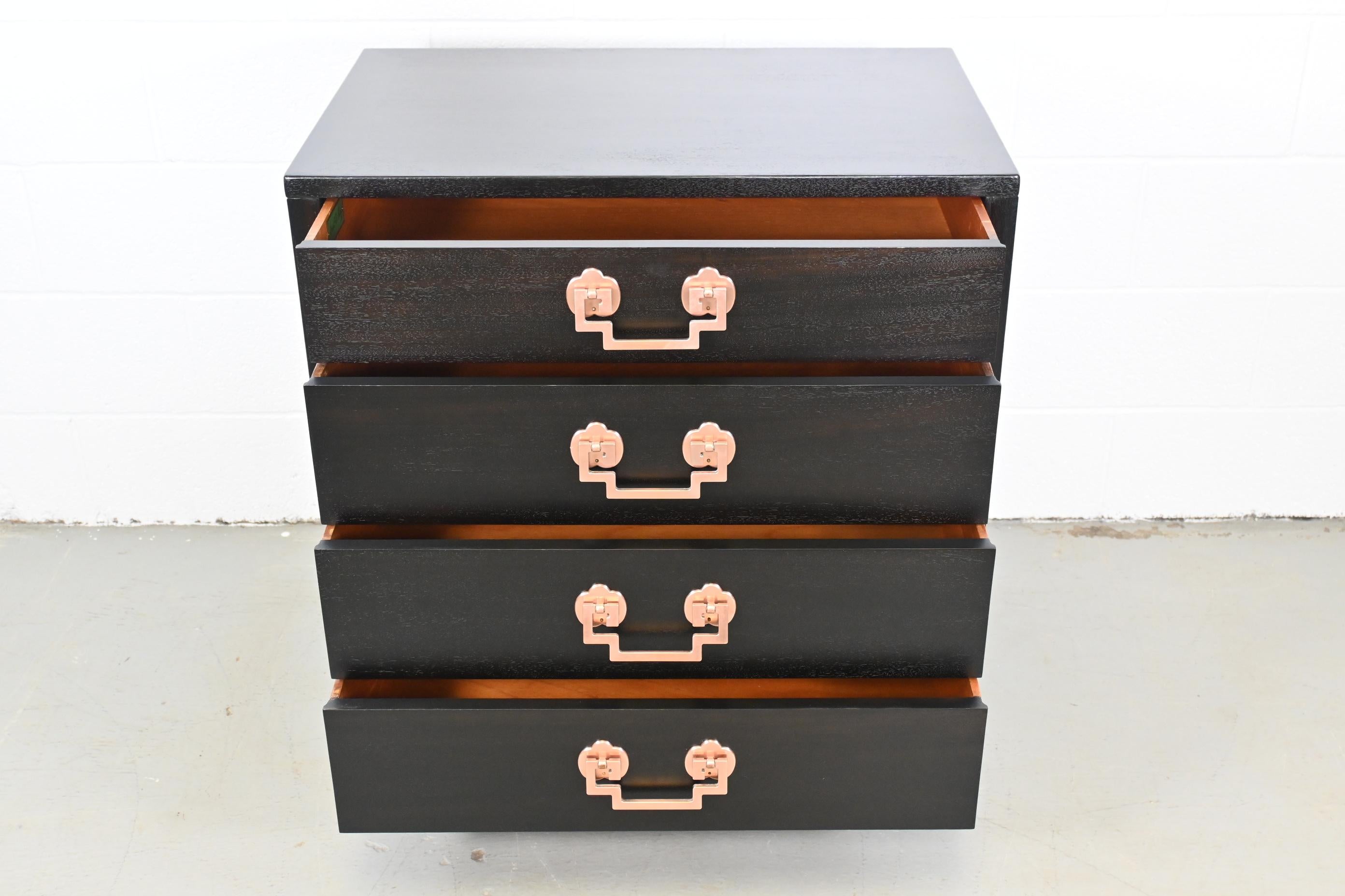 Mid Century Landstrom Ebonized Mahogany Bachelor Chest For Sale 2