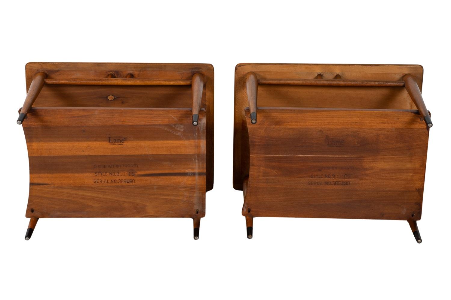 Mid-Century Lane Acclaim Dovetail End Tables Pair For Sale 3