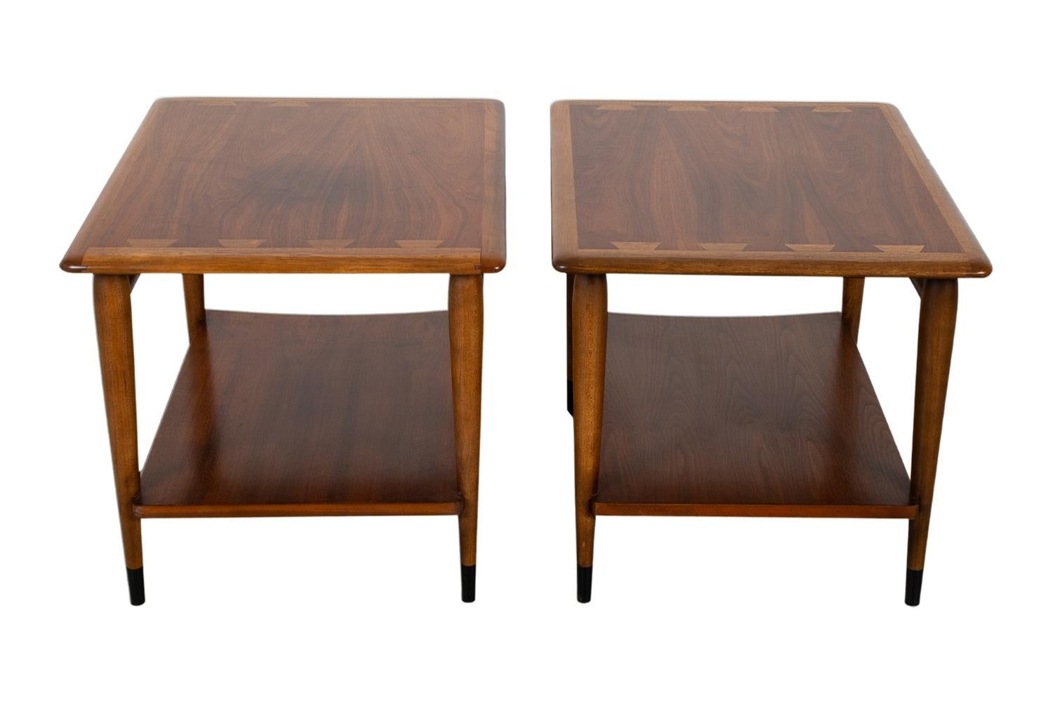 Mid-Century Lane Acclaim Dovetail End Tables Pair In Fair Condition For Sale In Baltimore, MD