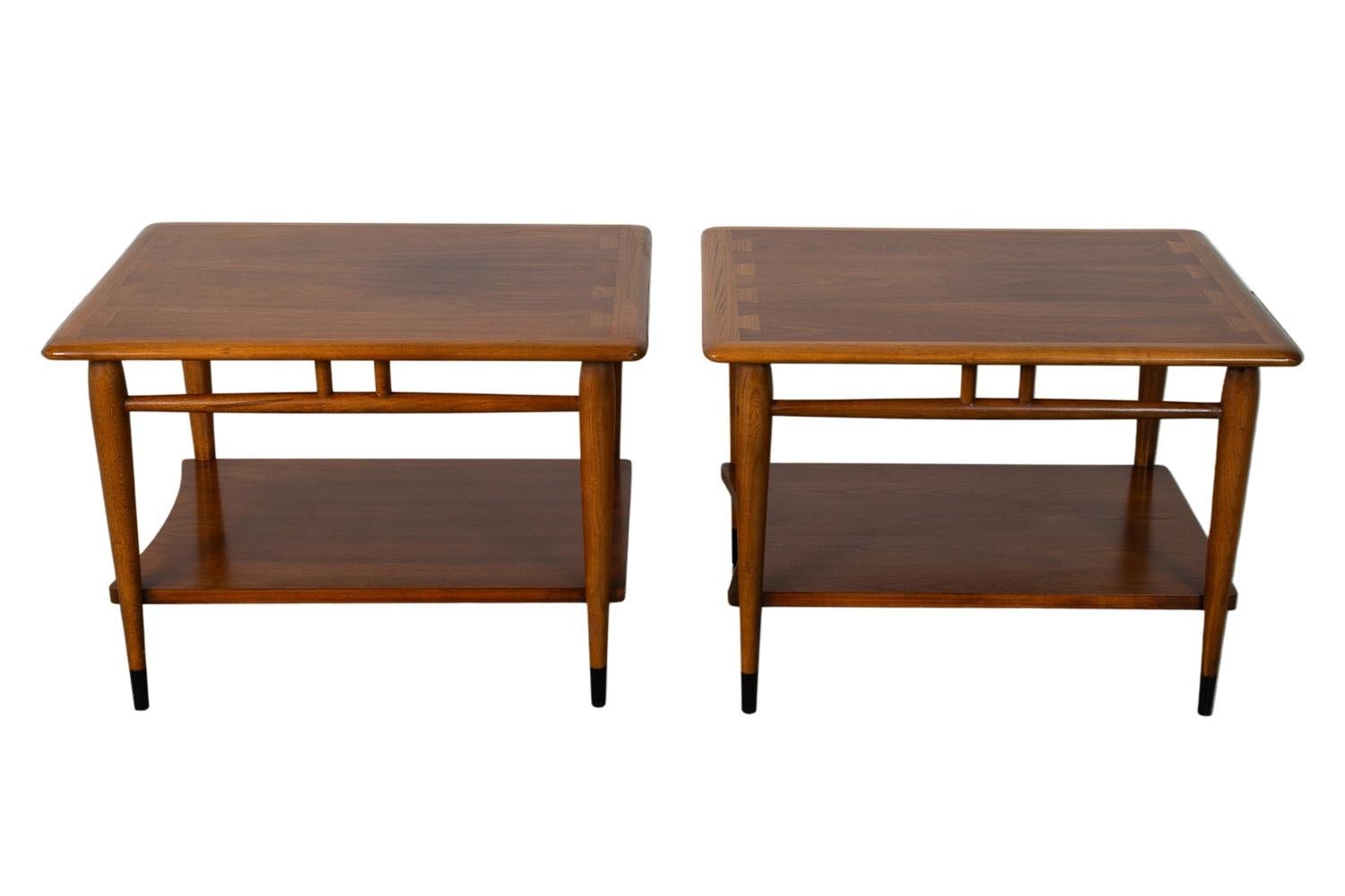 Mid-20th Century Mid-Century Lane Acclaim Dovetail End Tables Pair For Sale