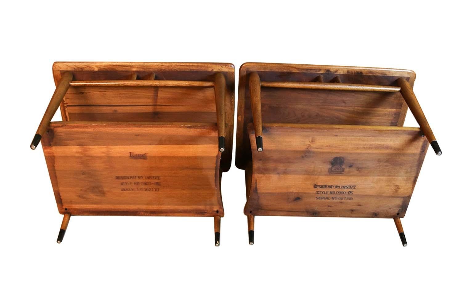 Midcentury Lane Acclaim Dovetail End Tables, Pair 1