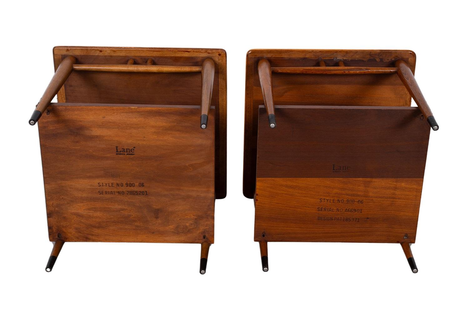 Mid-Century Lane Acclaim Schwalbenschwanz End Tische Paar im Angebot 2