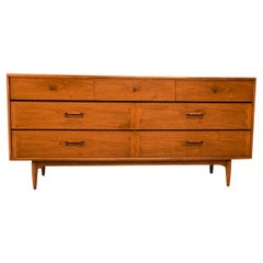 Vintage Mid-Century Lane Acclaim Dovetail Walnut Dresser