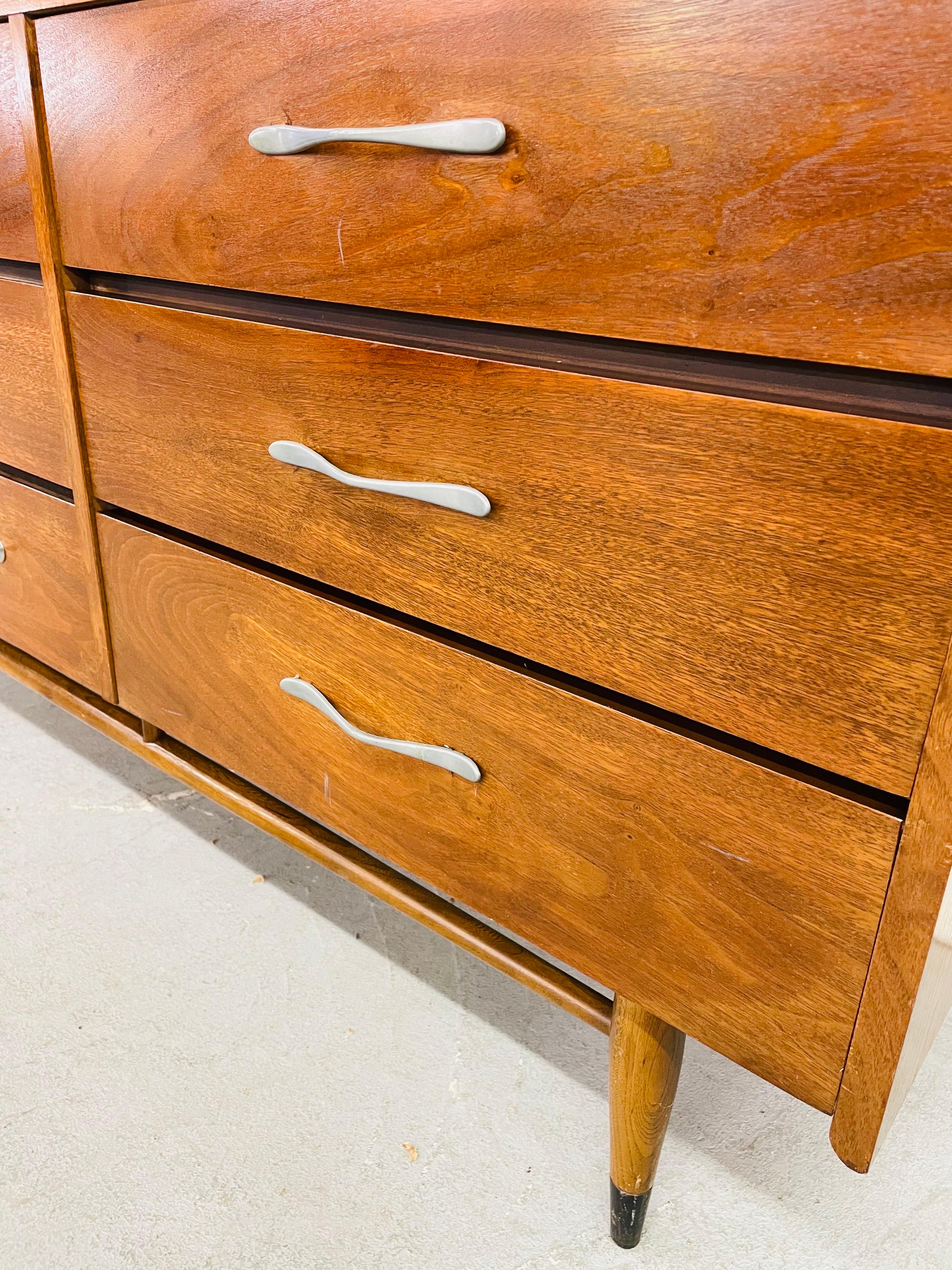 American Mid-Century Lane Acclaim Walnut Triple Dresser