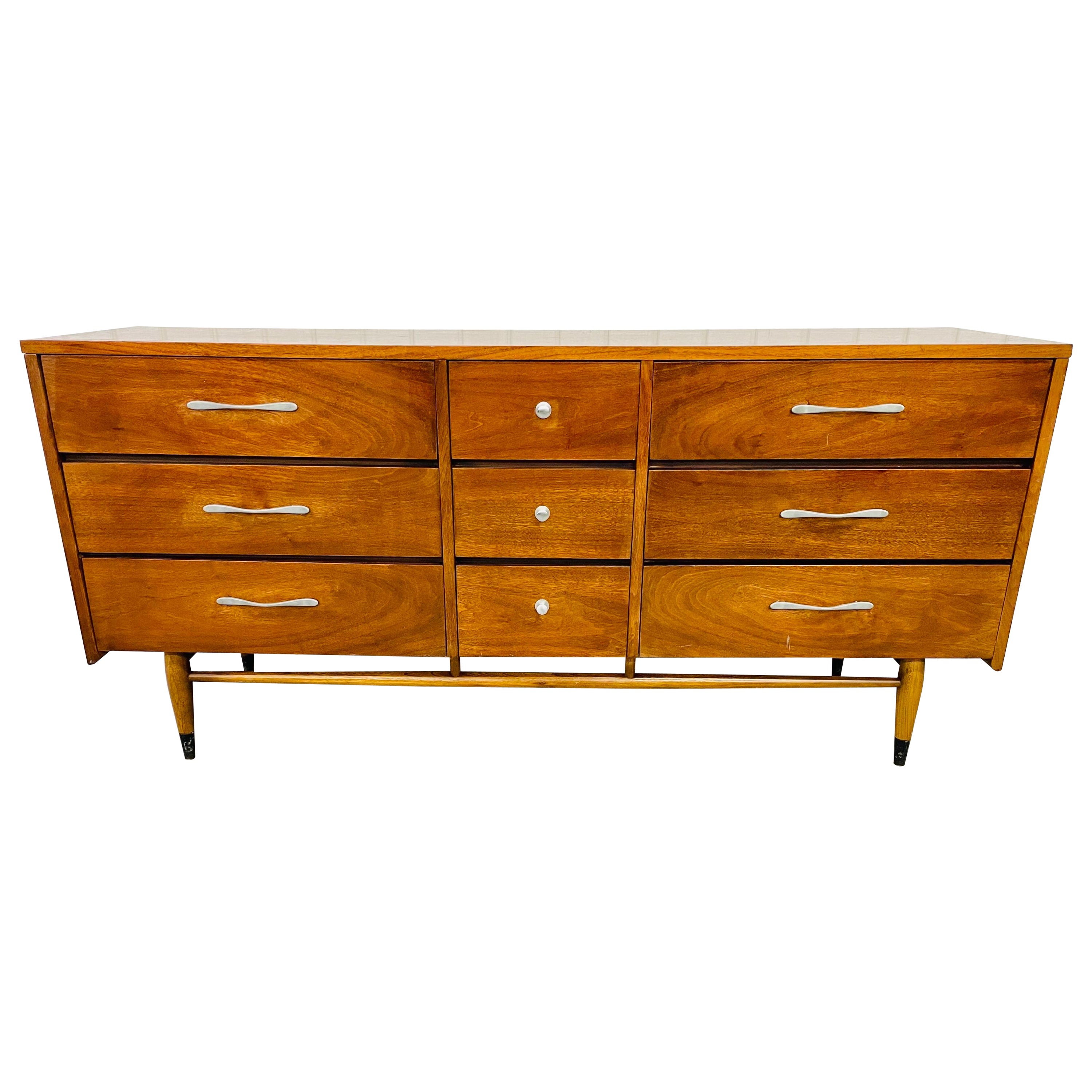 Mid-Century Lane Acclaim Walnut Triple Dresser