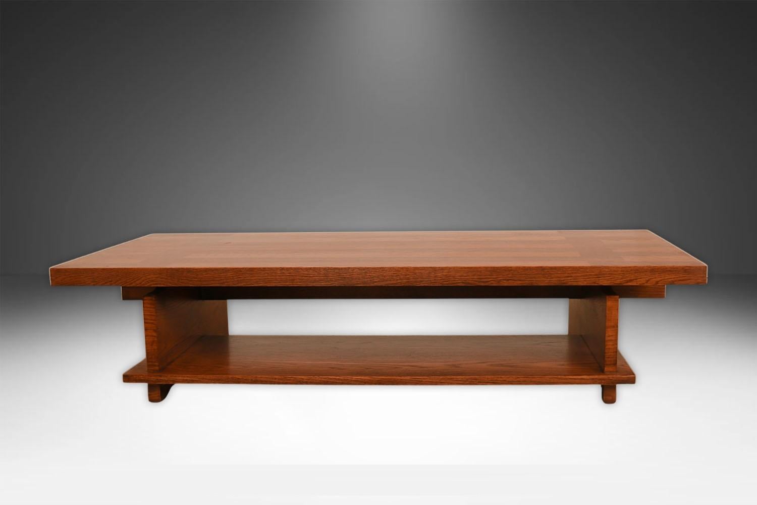 Mid-Century Lane Brutalist Coffee Table Bench For Sale 4