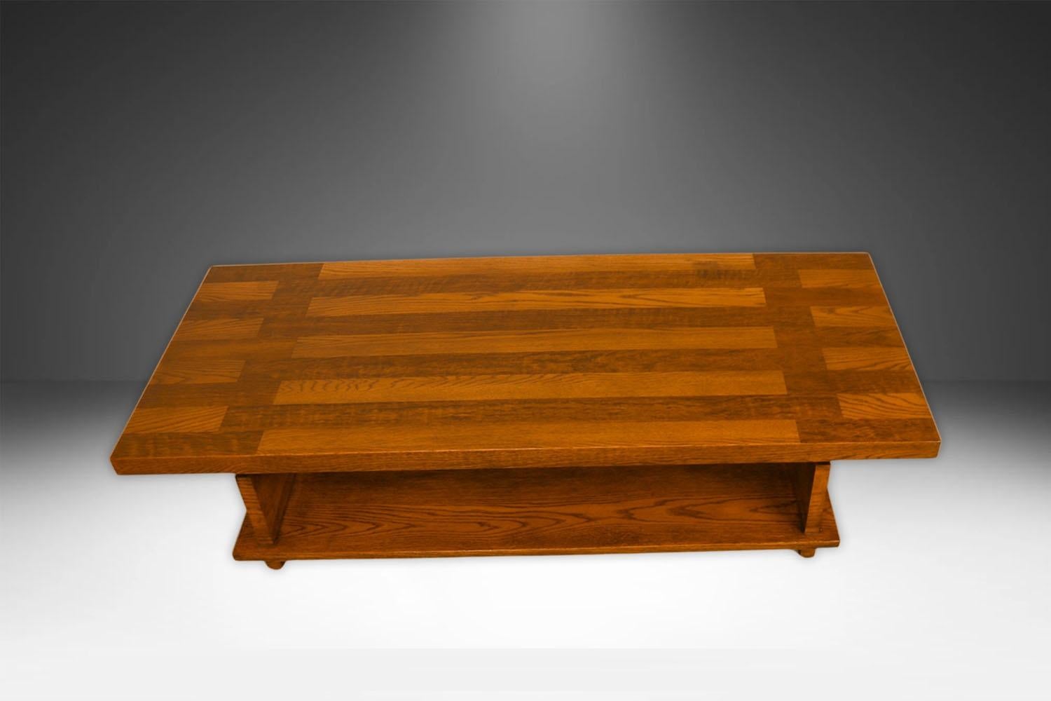 Mid-Century Lane Brutalist Coffee Table Bench For Sale 5