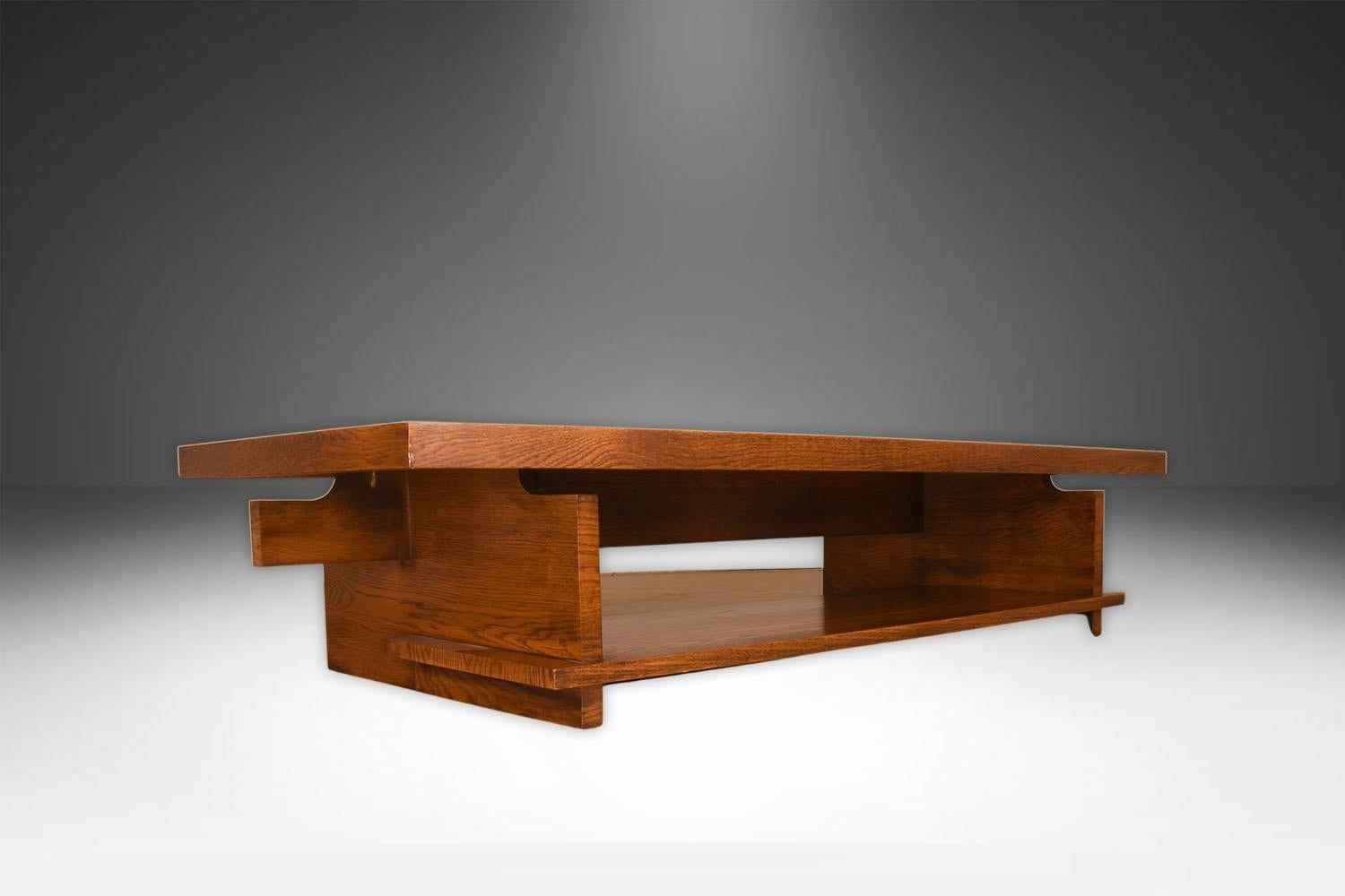 Mid-Century Lane Brutalist Coffee Table Bench For Sale 8