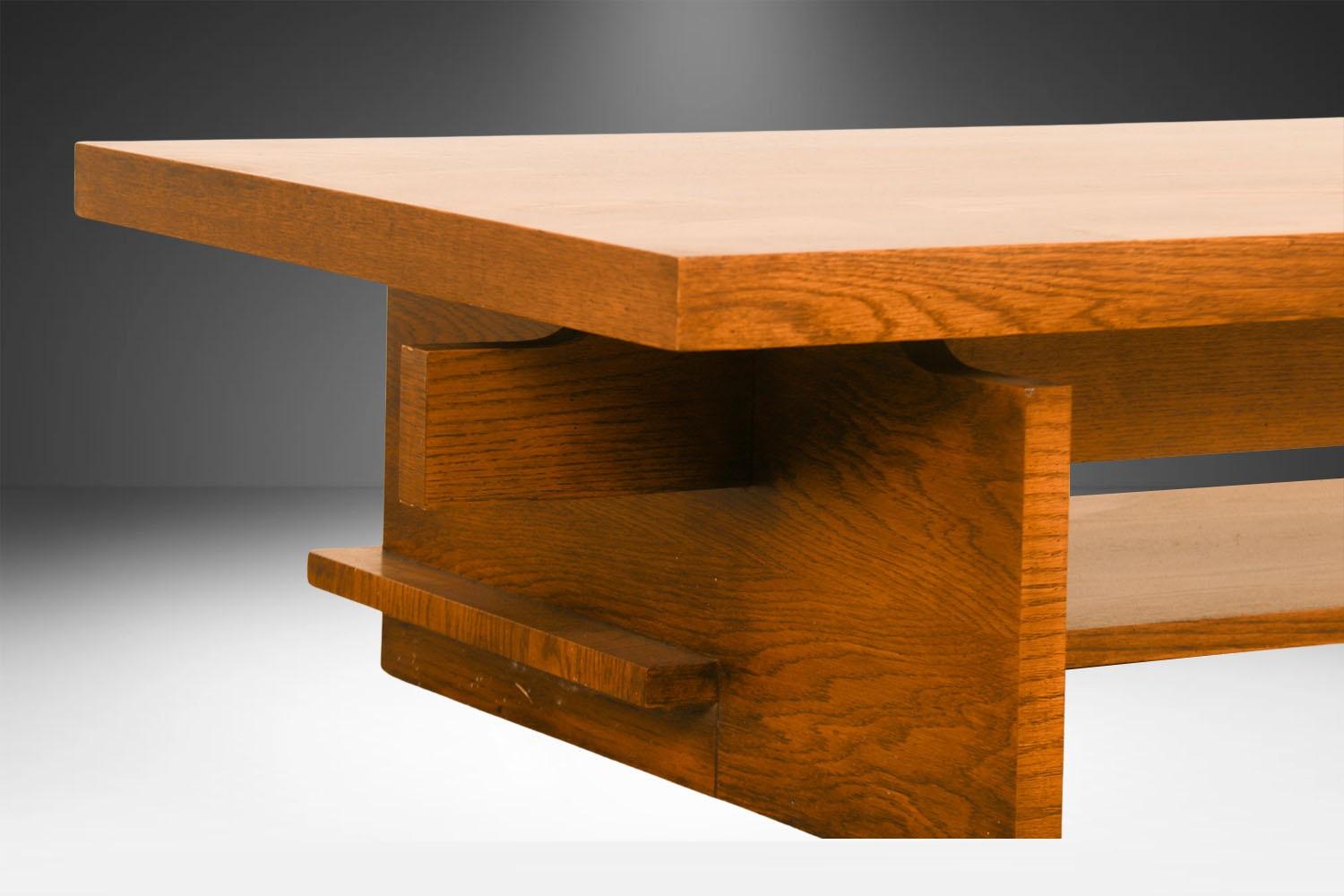 Mid-Century Lane Brutalist Coffee Table Bench In Fair Condition For Sale In Baltimore, MD