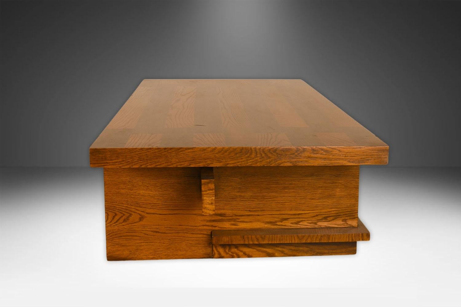 Mid-Century Lane Brutalist Coffee Table Bench For Sale 1