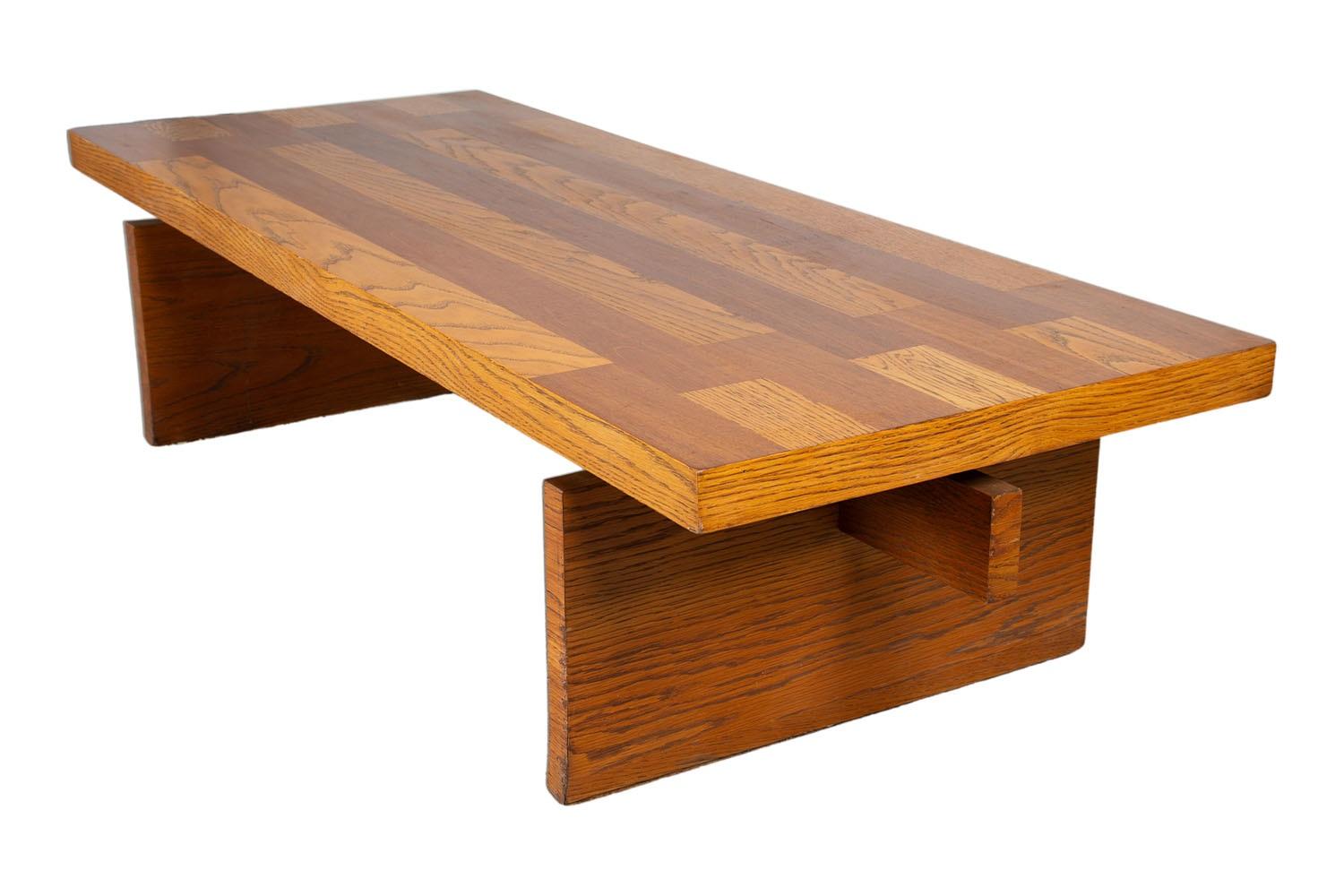 Mid-Century Lane's Brutalist Couchtisch Bank im Angebot 2