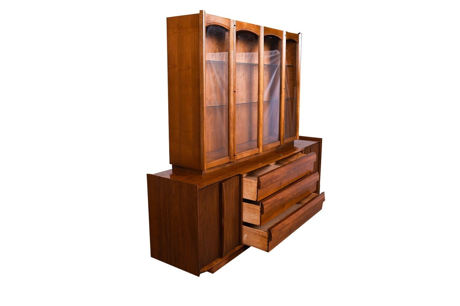 walnut buffet and hutch