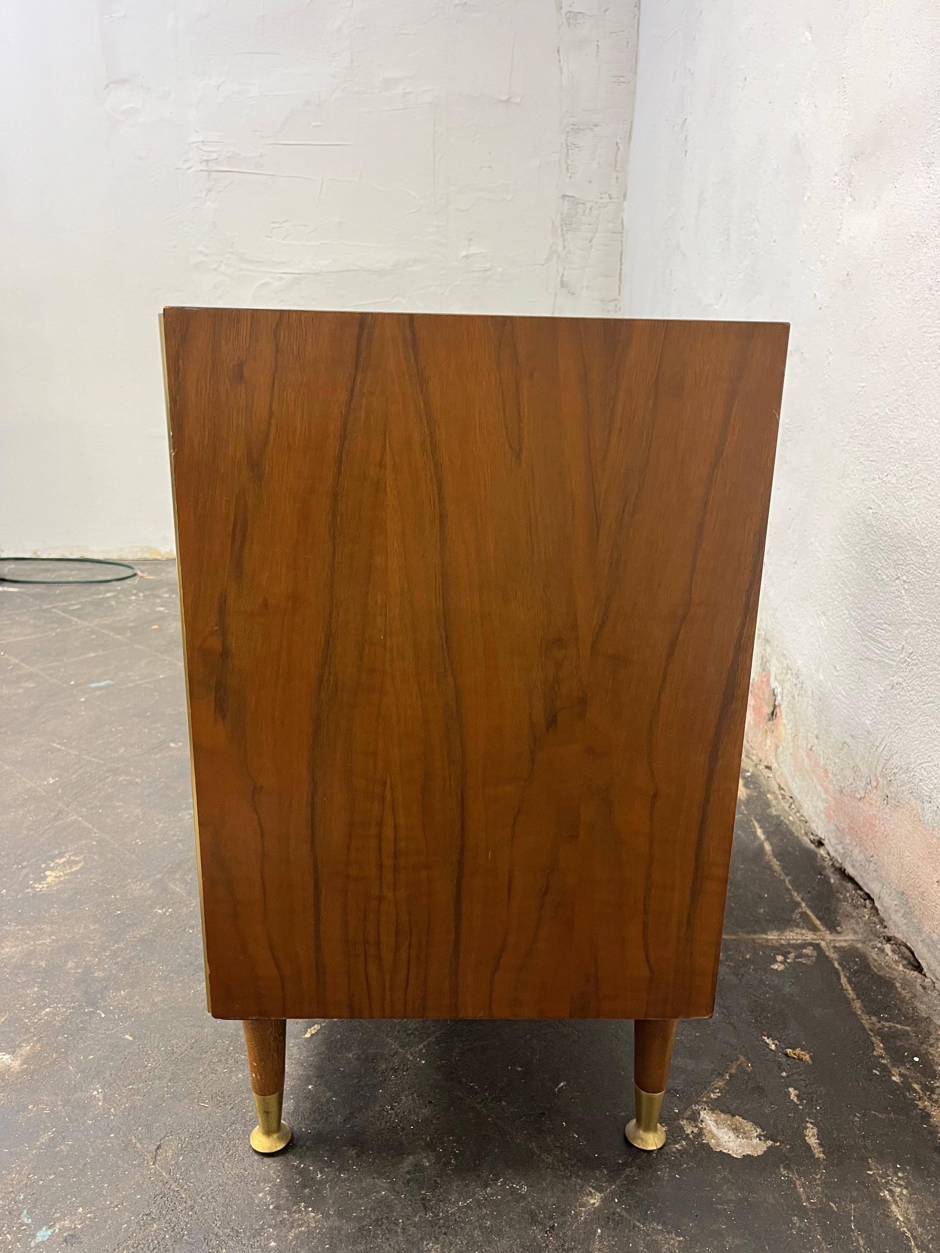 Brass Mid Century Lane Nightstand McCobb For Sale