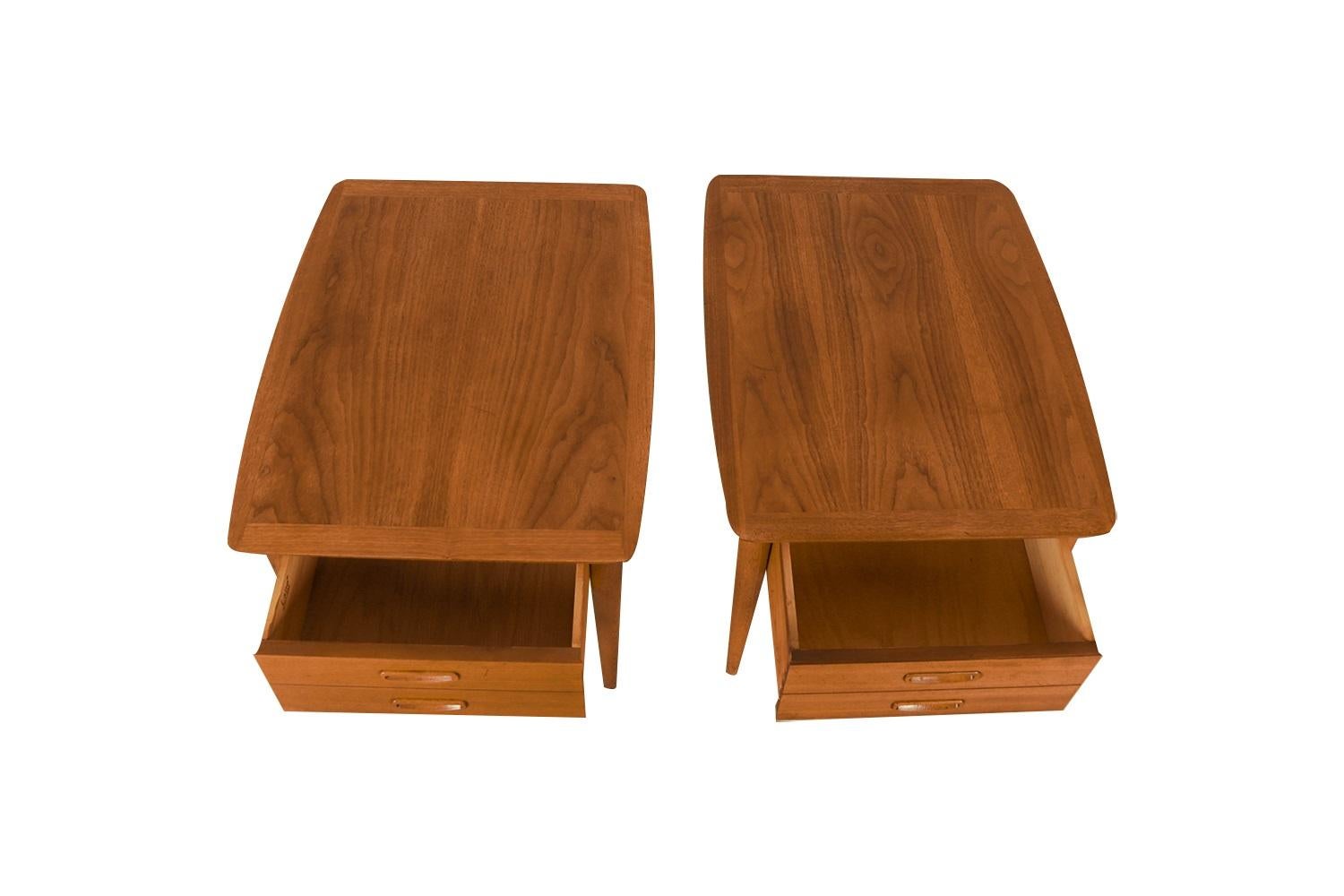 Mid-Century Modern Mid-Century Lane Pair End Tables Nightstands  For Sale