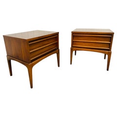 Mid-Century Lane Rhythm Walnut Nightstands