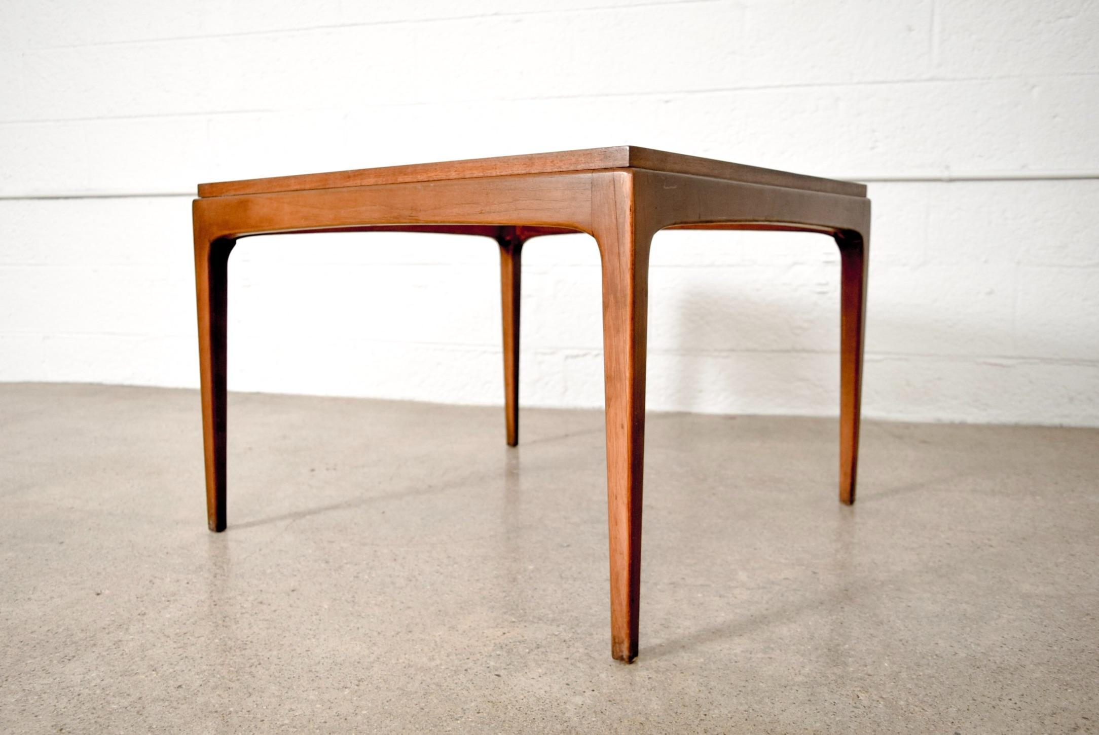 American Midcentury Lane Square Walnut Wood Coffee or End Table, 1960s