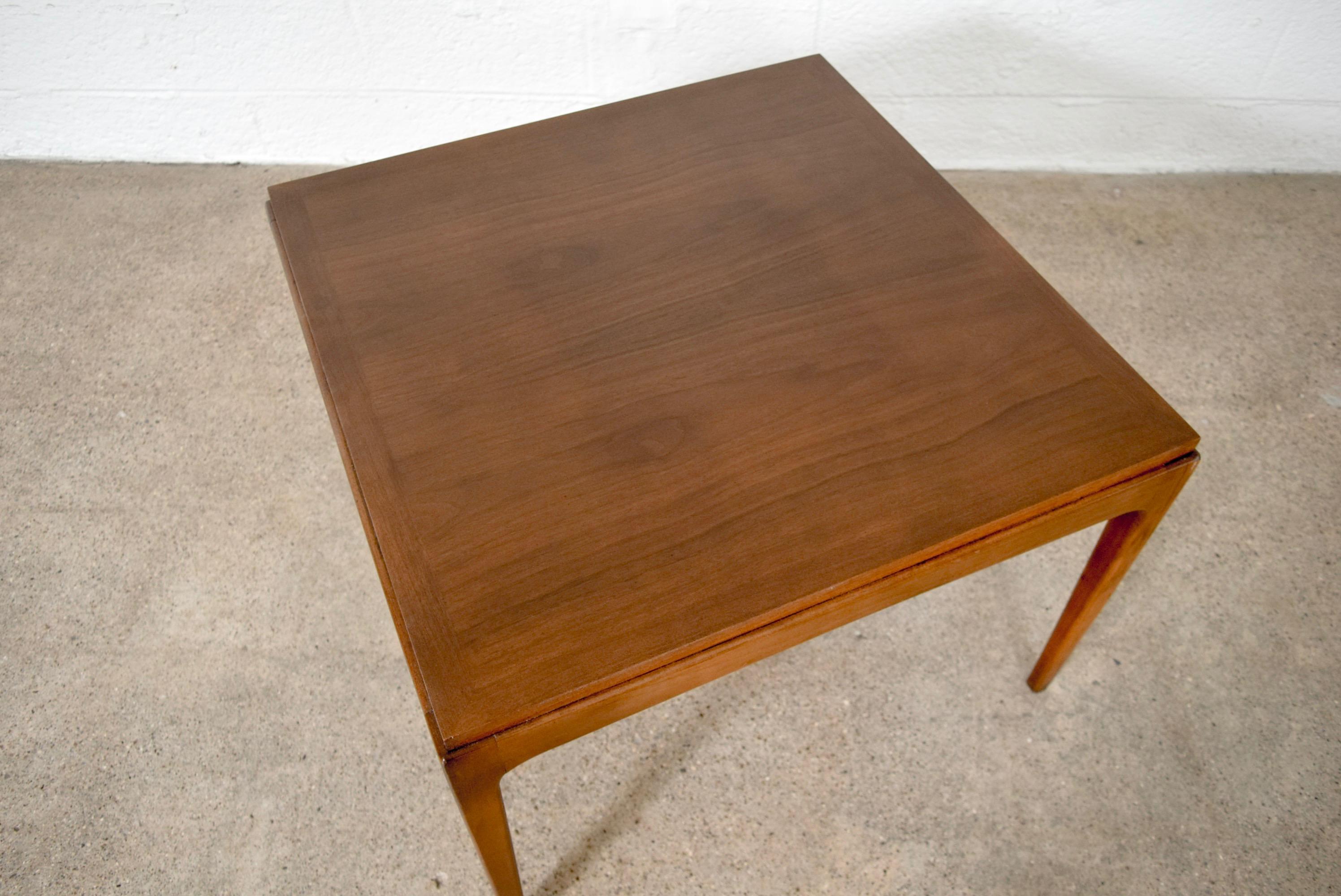 Mid-20th Century Midcentury Lane Square Walnut Wood Coffee or End Table, 1960s