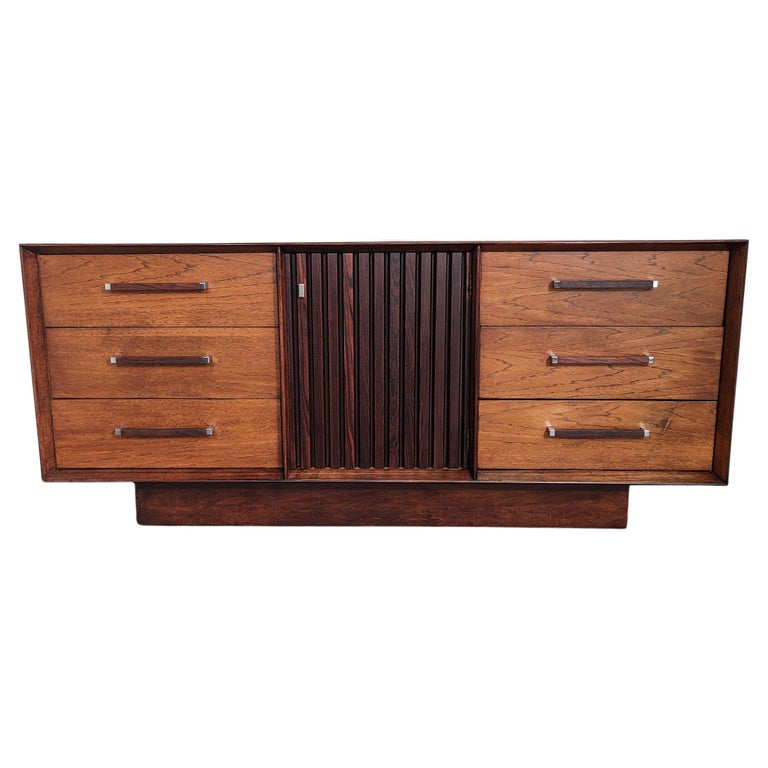MidCentury Lane 'Tower Suite' Floating Rosewood Pecan Wood Lowboy