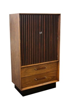 Mid Century Lane Tower Suite Rosewood & Walnut Armoire Highboy Gentleman's Chest