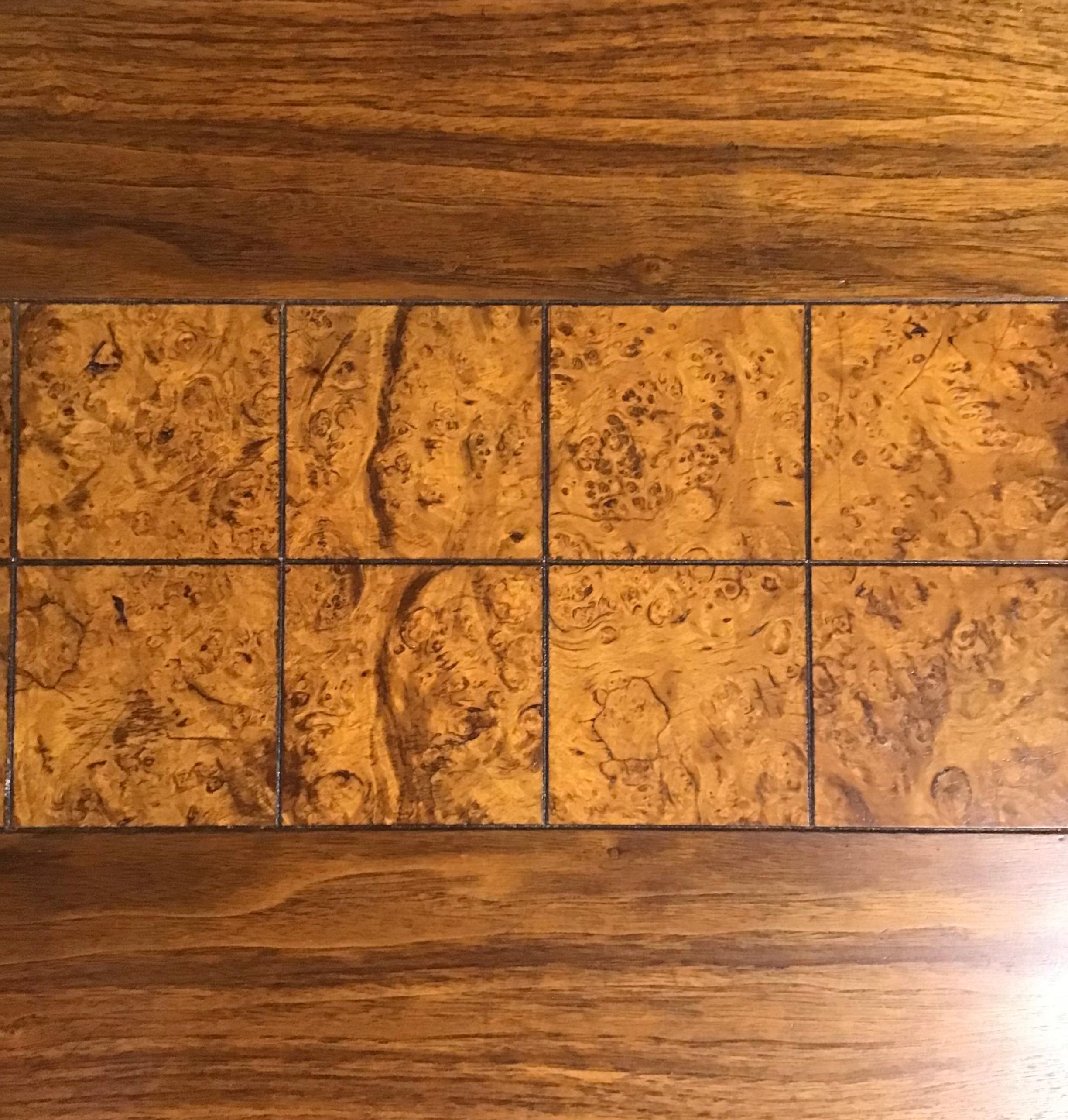 Mid-Century Lane Walnut and Burl Long Coffee Table 5