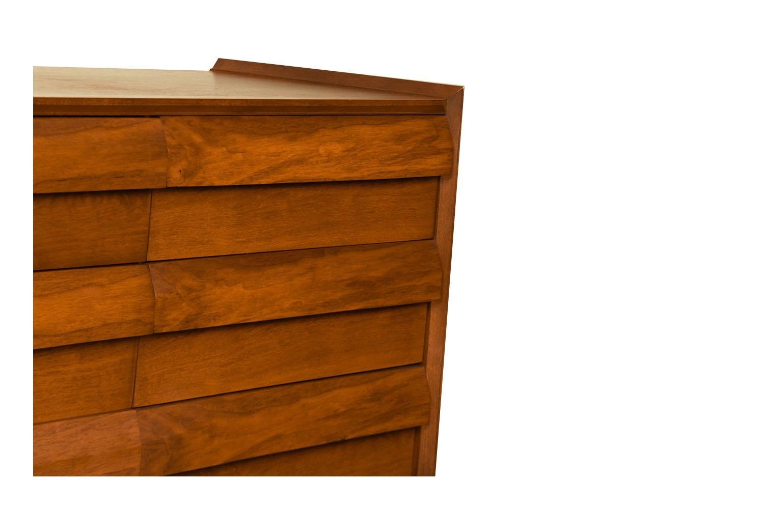 Mid-20th Century Mid-Century Lane‏ Walnut First Edition Triple Dresser For Sale