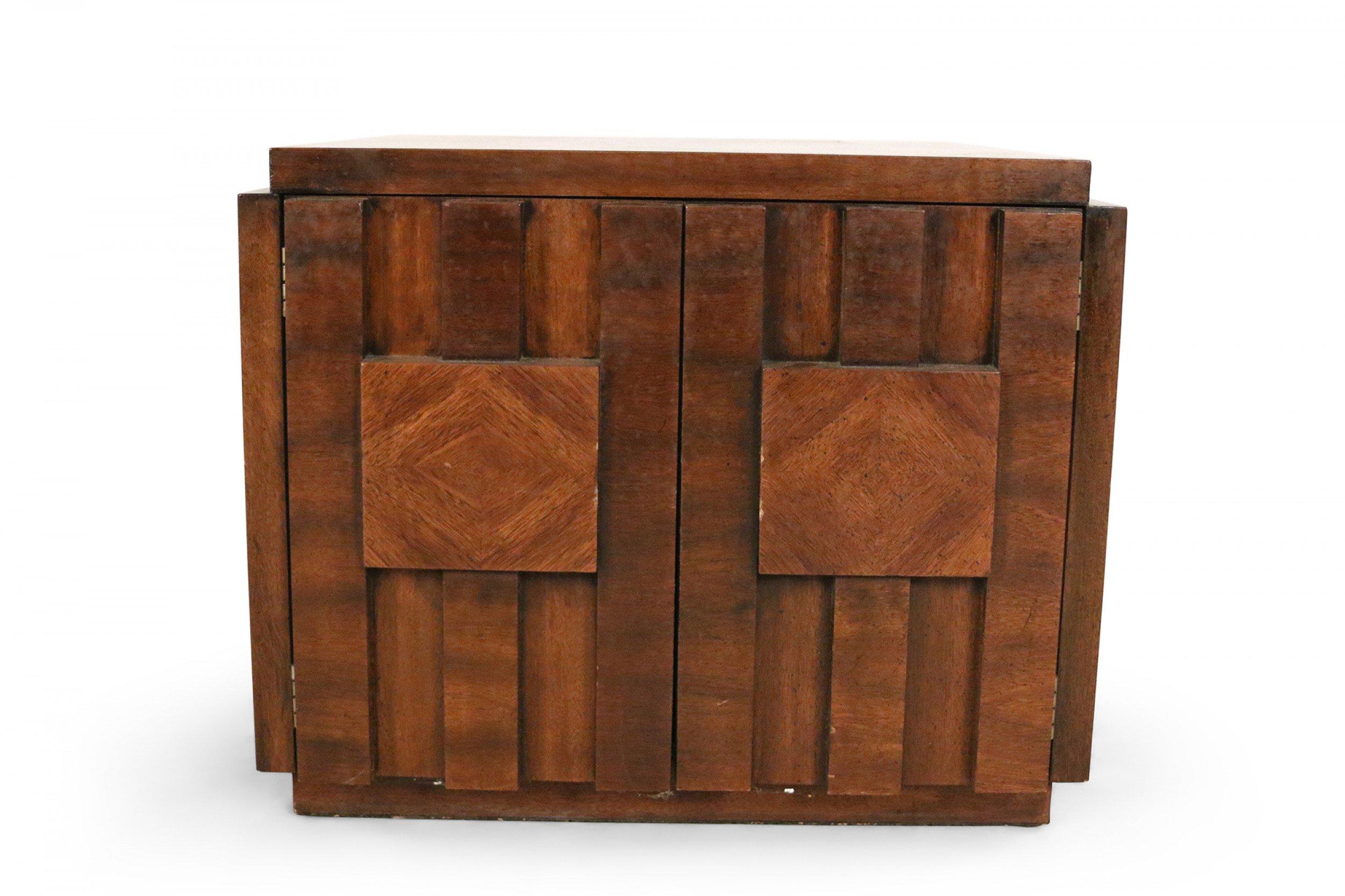 Mid-Century Modern Mid-Century Lane Walnut Square Side Table Cabinet For Sale