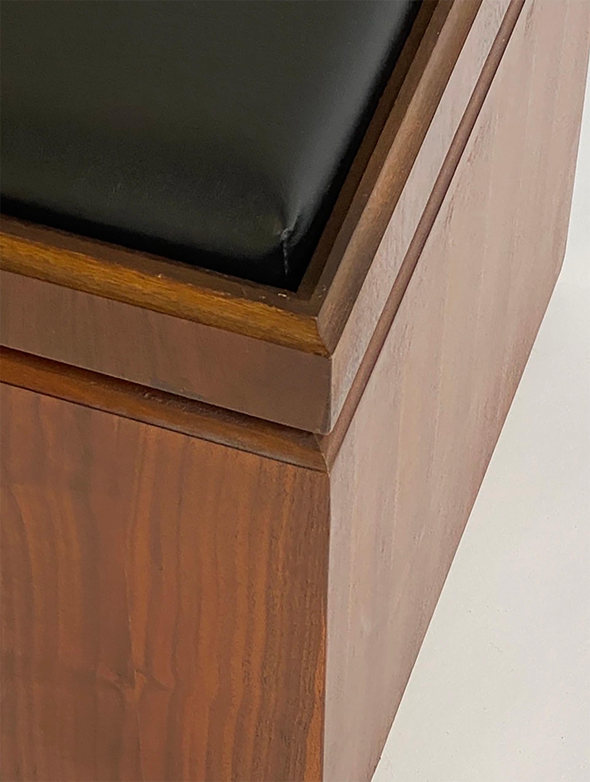 20th Century Mid-Century Lane Walnut Storage Cube Ottoman with Reversible Chessboard For Sale