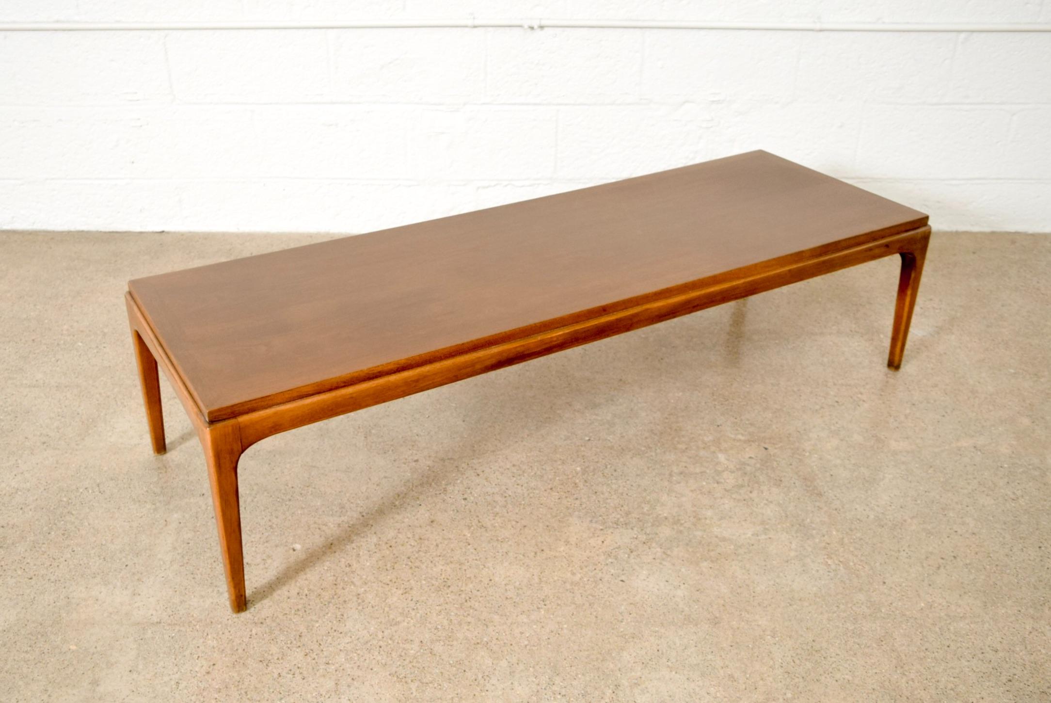 Mid-20th Century Midcentury Lane Walnut Long Rectangular Wood Coffee Table, 1960s For Sale