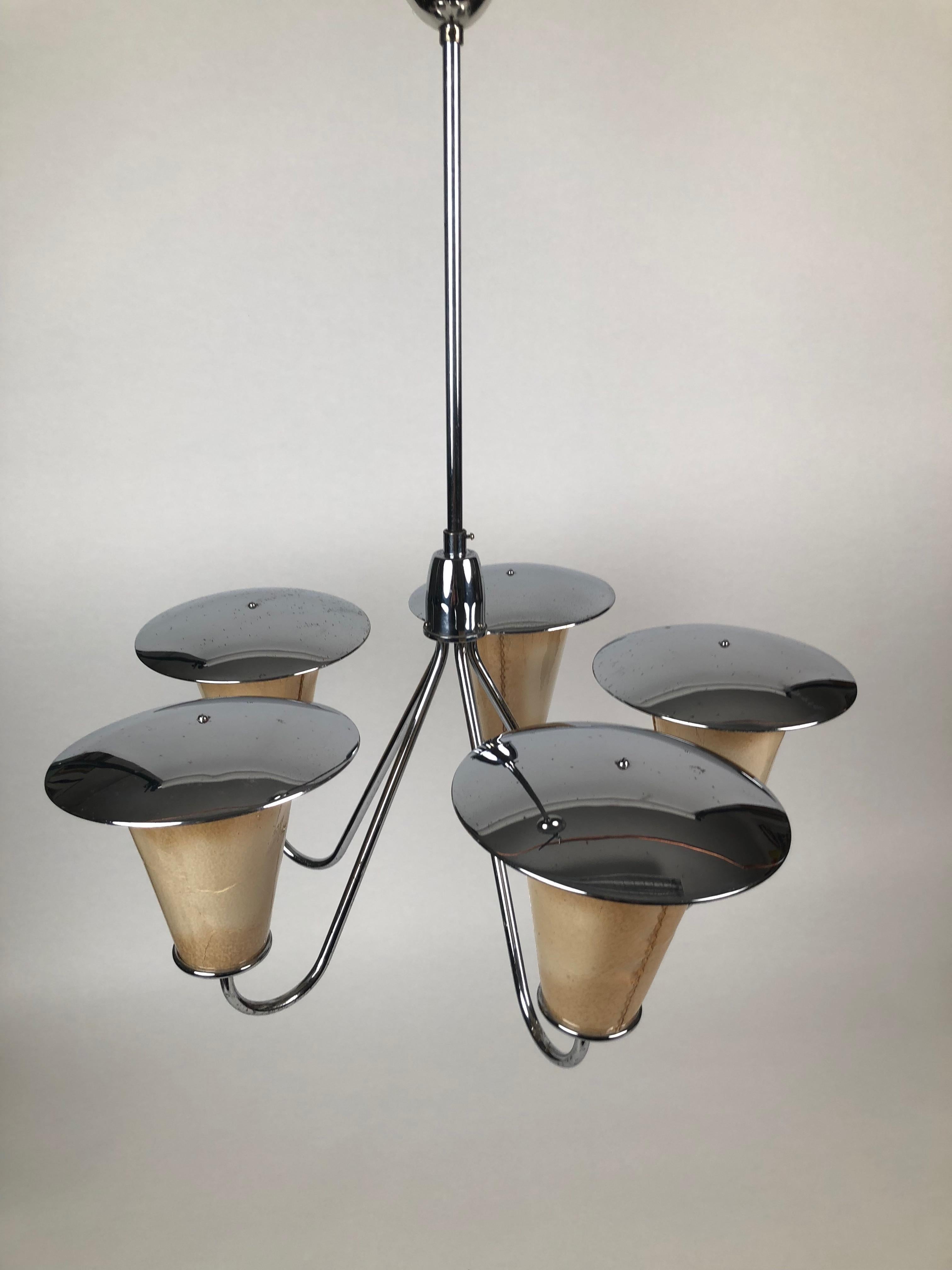 Midcentury Lantern Style Pendant Lamp In Good Condition For Sale In Vienna, Austria