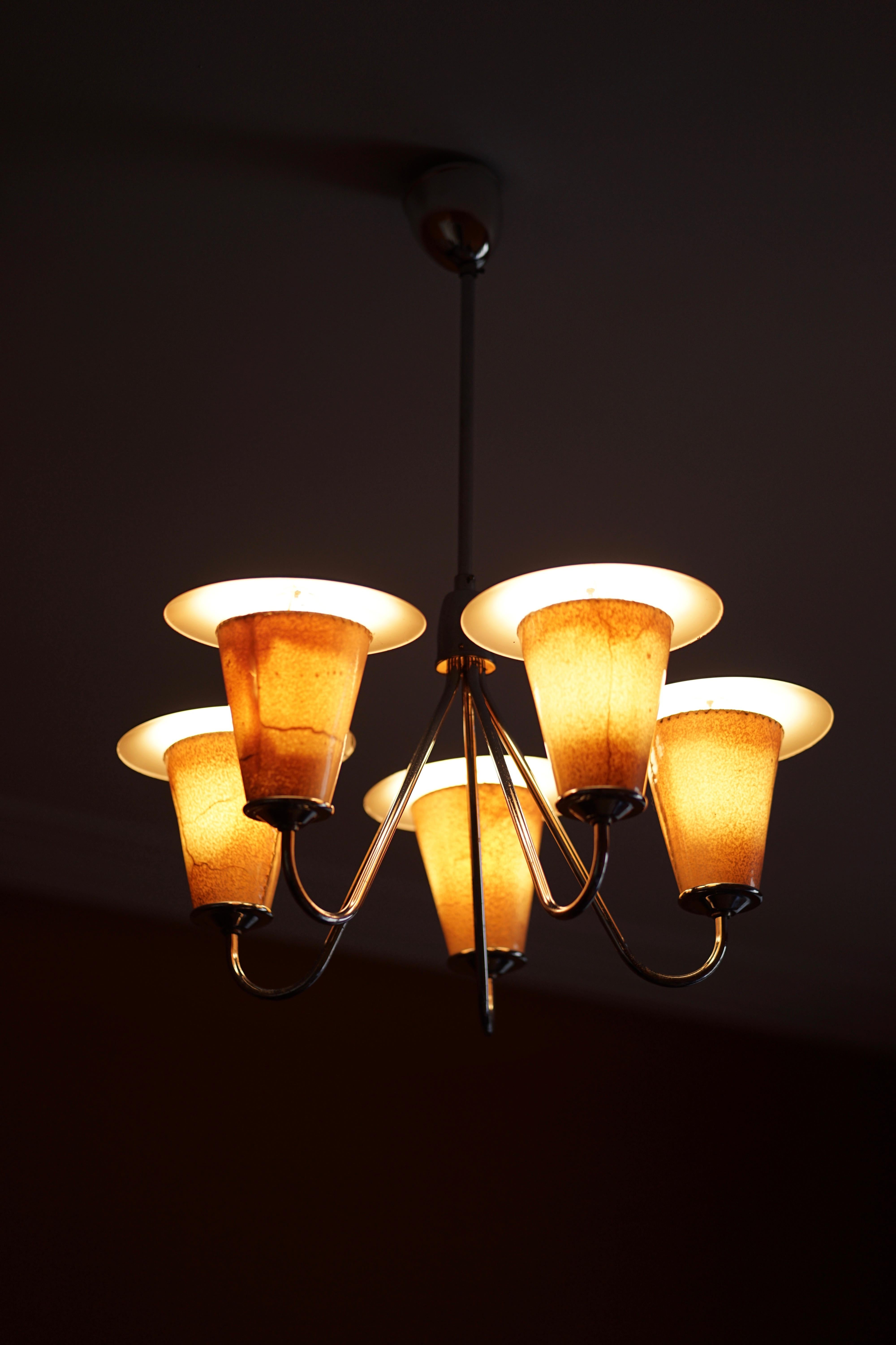 Midcentury Lantern Style Pendant Lamp For Sale 1