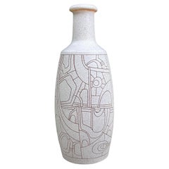 Vase en céramique émaillée Lapid Sgraffito du milieu du siècle, années 1960