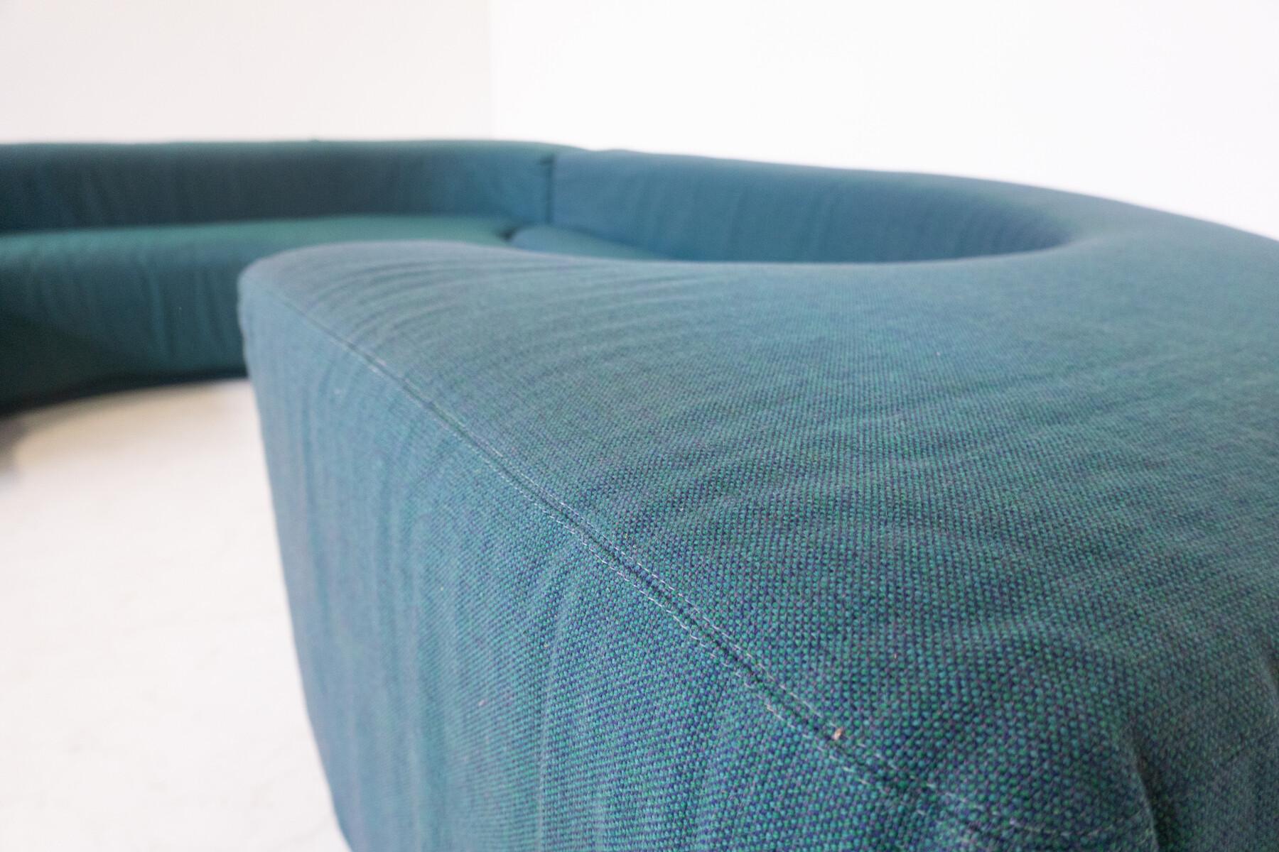 Mid-Century Lara Sofa, Roberto Pamio & Renato Toso for Stilwood, Blue Upholstery In Good Condition In Brussels, BE