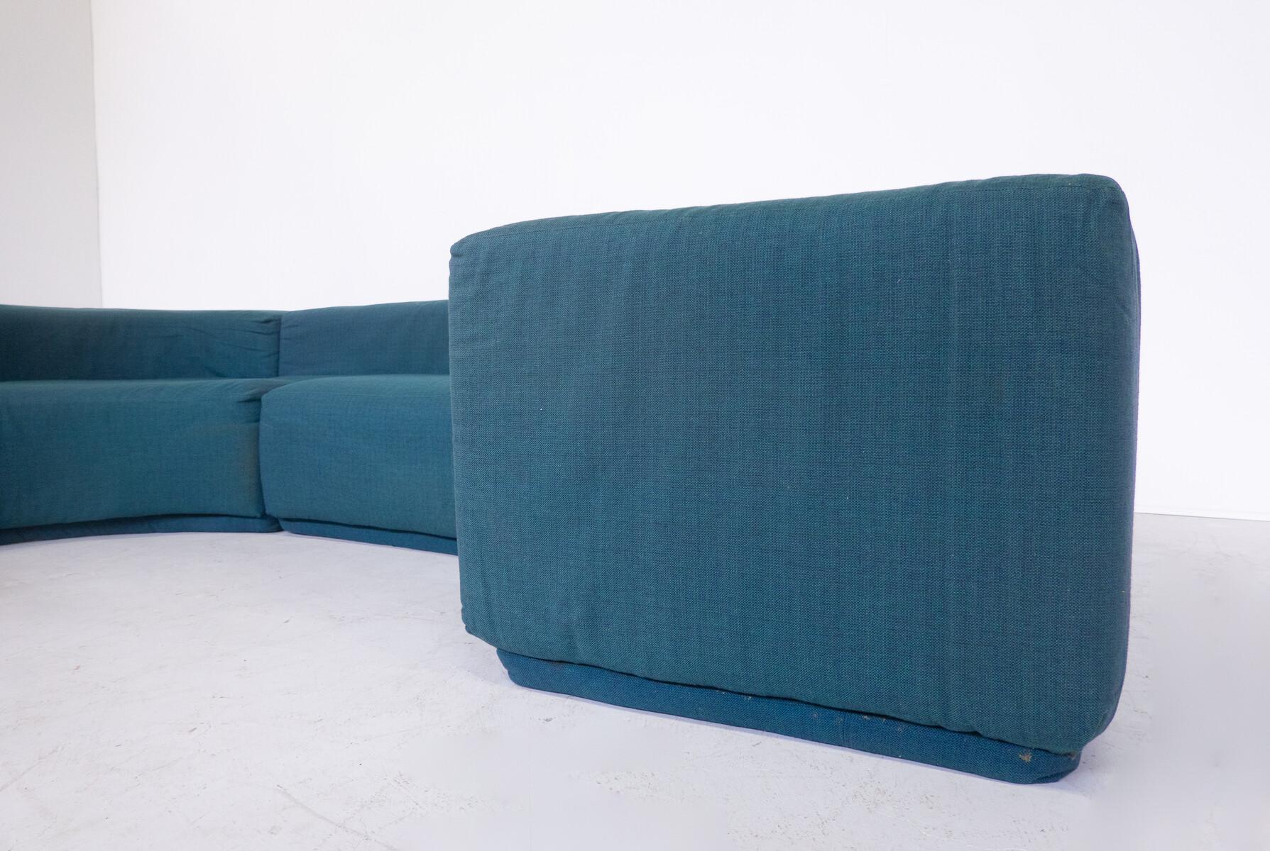 Mid-20th Century Mid-Century Lara Sofa, Roberto Pamio & Renato Toso for Stilwood, Blue Upholstery