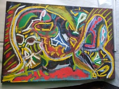 Midcentury Large Abstract on Canvas by Samuel C. Englander