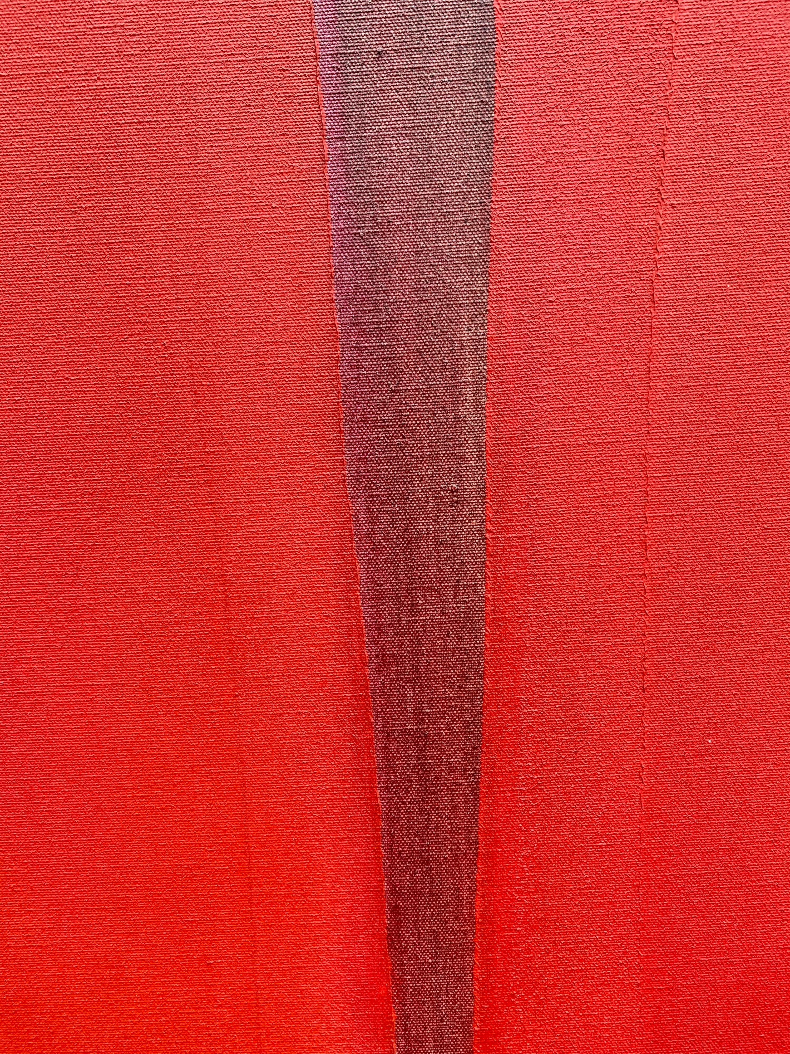Mid-Century Large Artist Signed Red Abstract Painting Grand Message 1 In Good Condition In West Hartford, CT