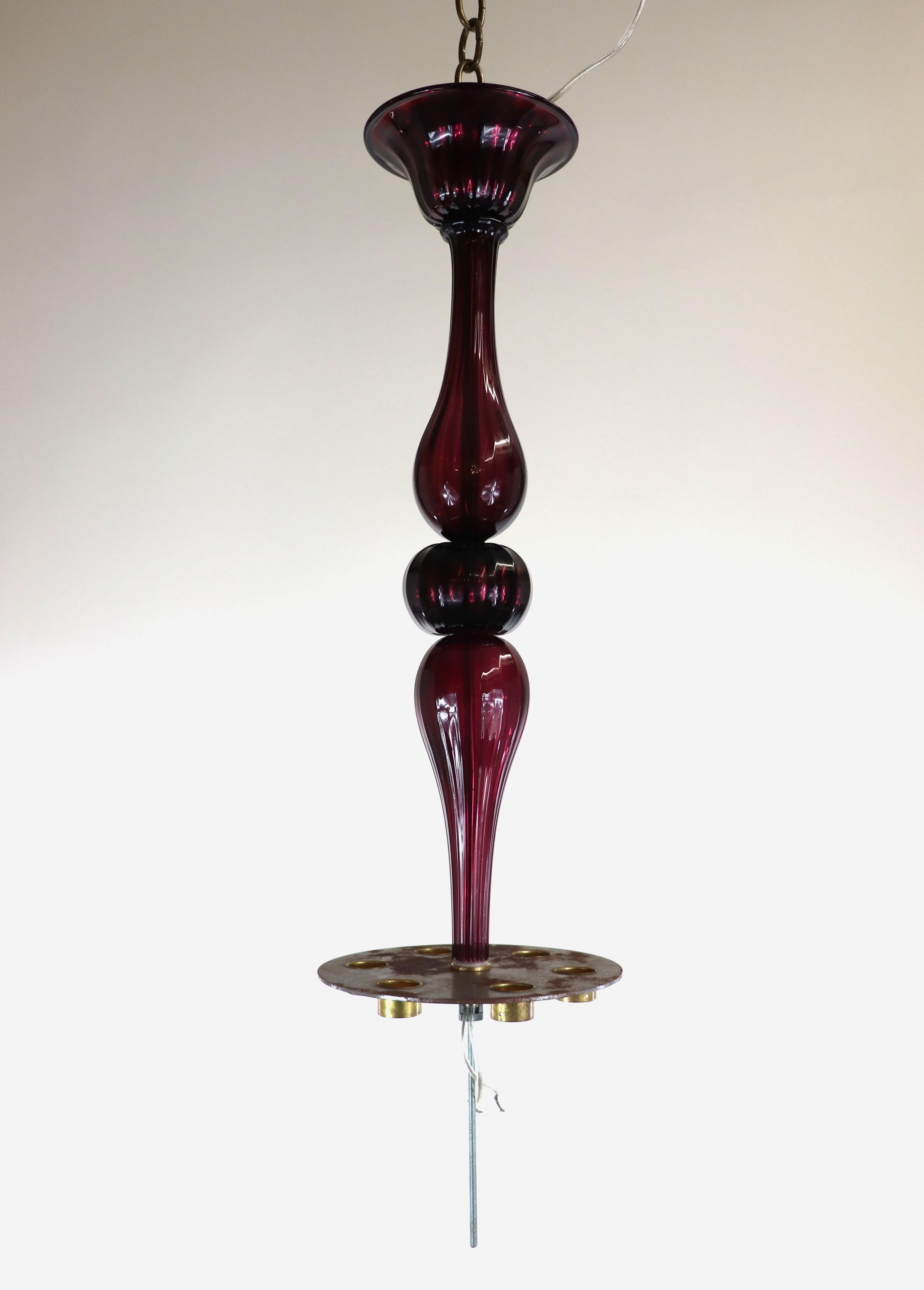 Grande lampadario in vetro di Murano color argento e dorato A. Silver in vendita 3