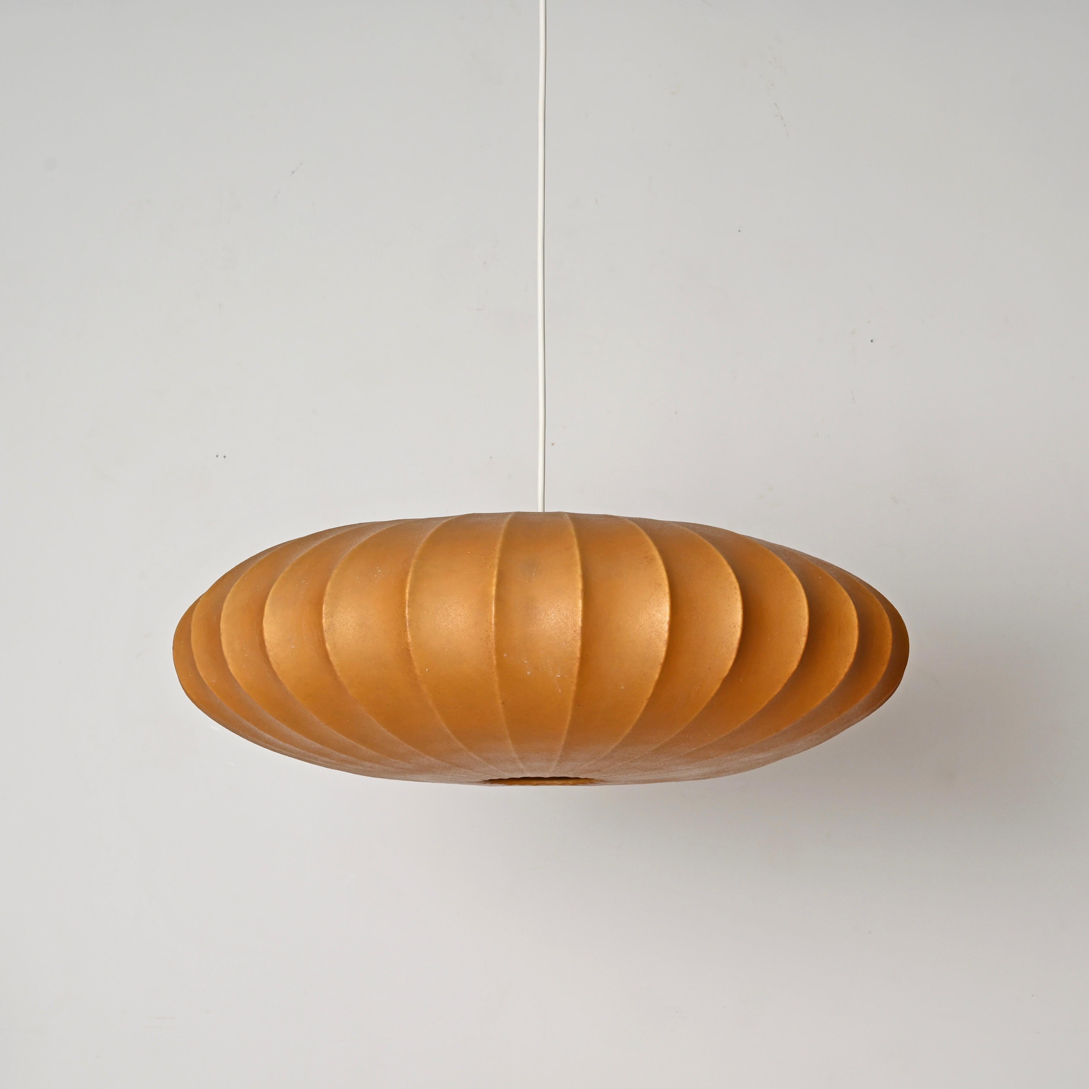 Mid-Century Large Beige Cocoon, Italian Pendant by Castiglioni, 1960s 6