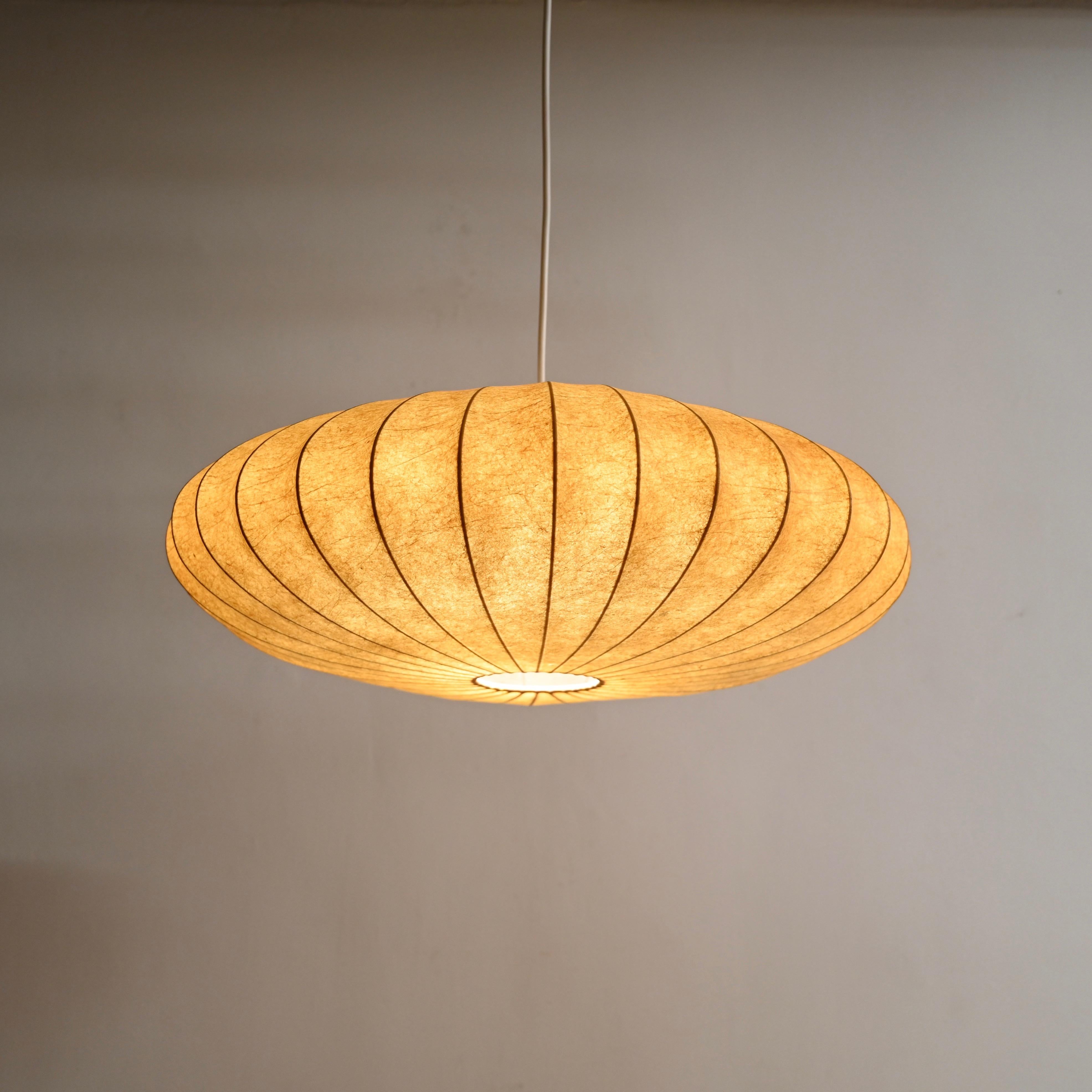 Mid-Century Large Beige Cocoon, Italian Pendant by Castiglioni, 1960s 7