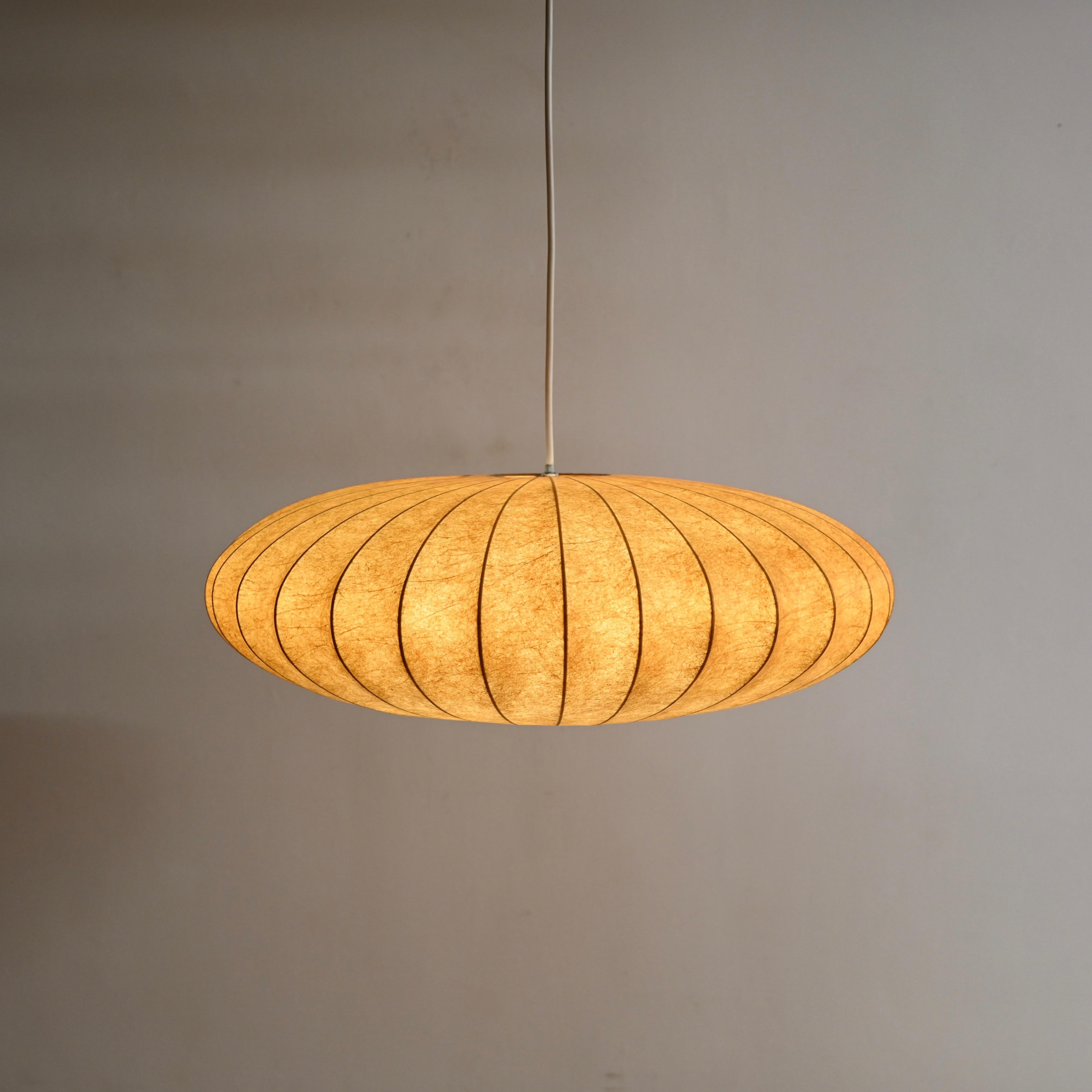 Mid-Century Large Beige Cocoon, Italian Pendant by Castiglioni, 1960s 8