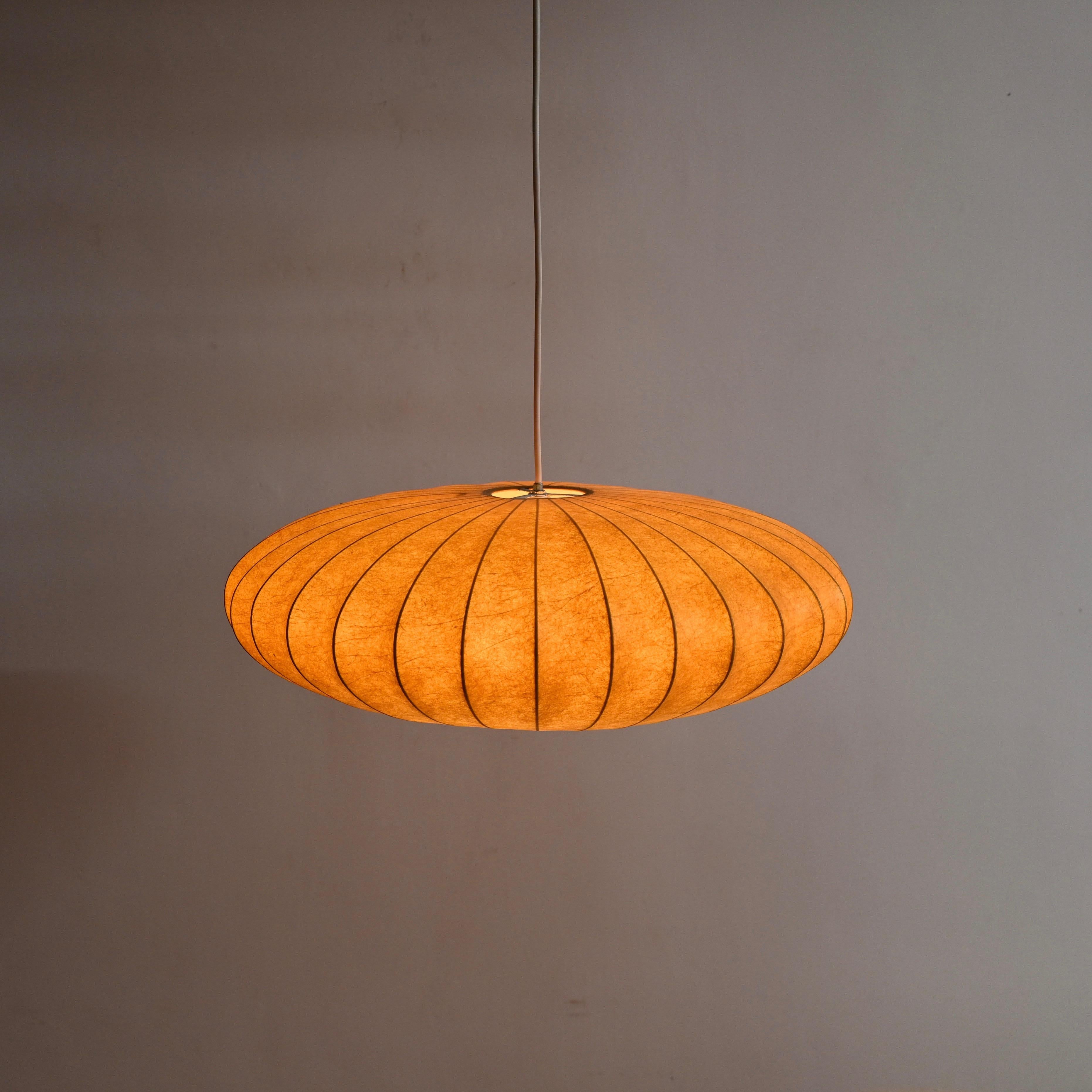 Mid-20th Century Mid-Century Large Beige Cocoon, Italian Pendant by Castiglioni, 1960s