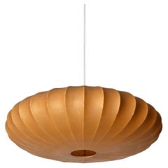 Mid-Century Large Beige Cocoon, Italian Pendant by Castiglioni, 1960s