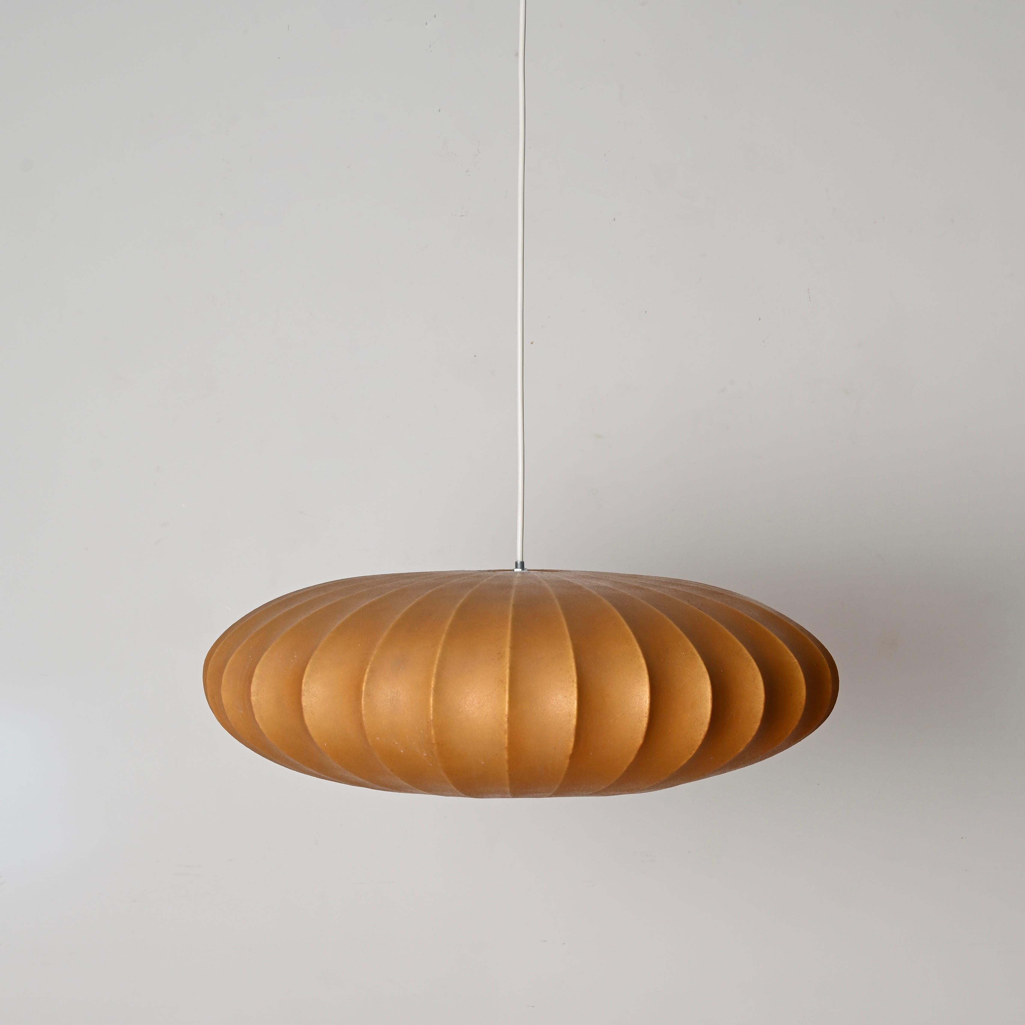 Mid-Century Large Beige Cocoon, Italian Pendants by Castiglioni, 1960s 4