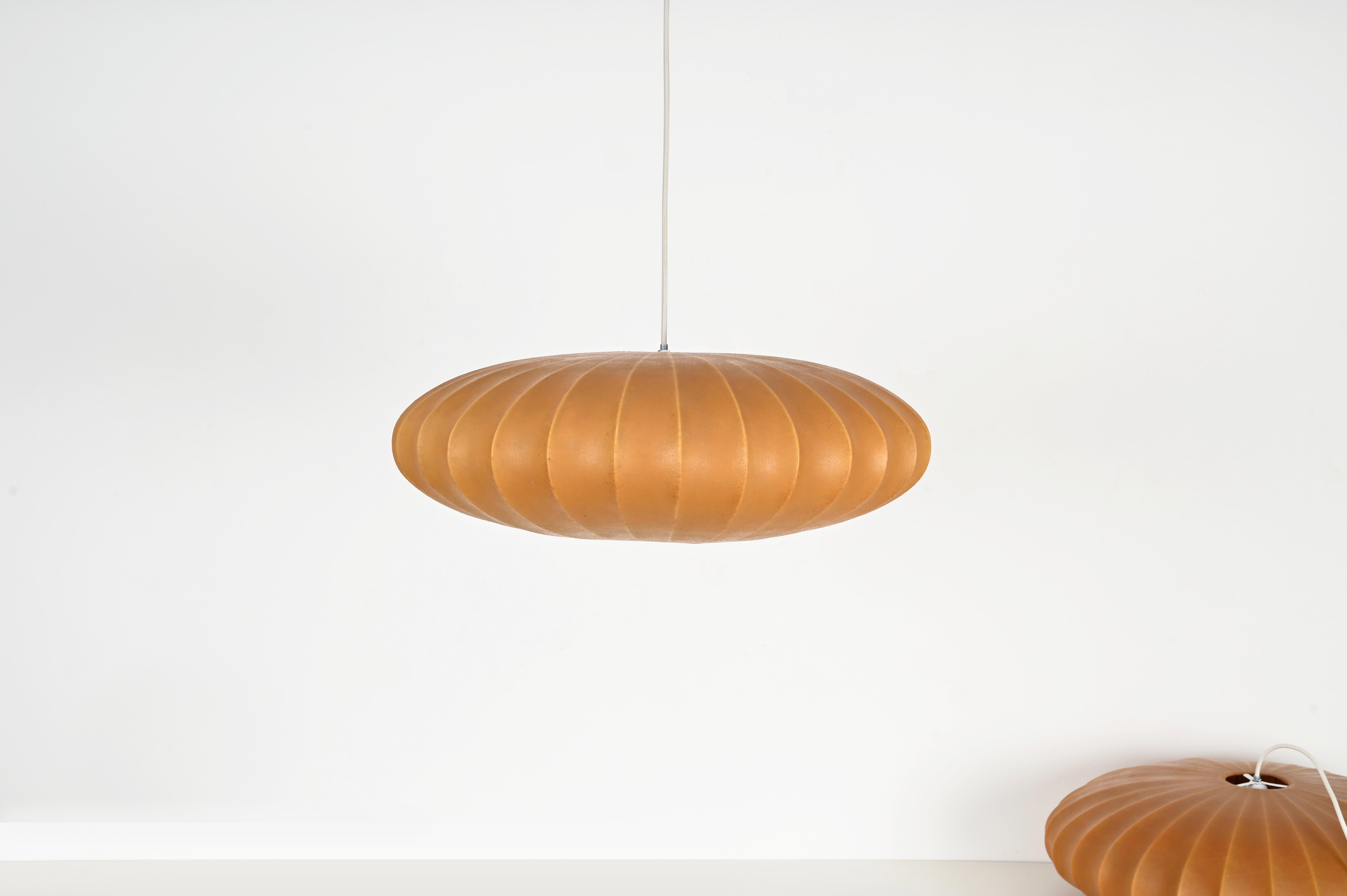 Mid-20th Century Mid-Century Large Beige Cocoon, Italian Pendants by Castiglioni, 1960s