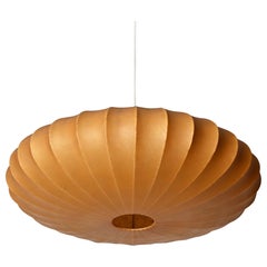 Mid-Century Large Beige Cocoon, Italian Pendants by Castiglioni, 1960s