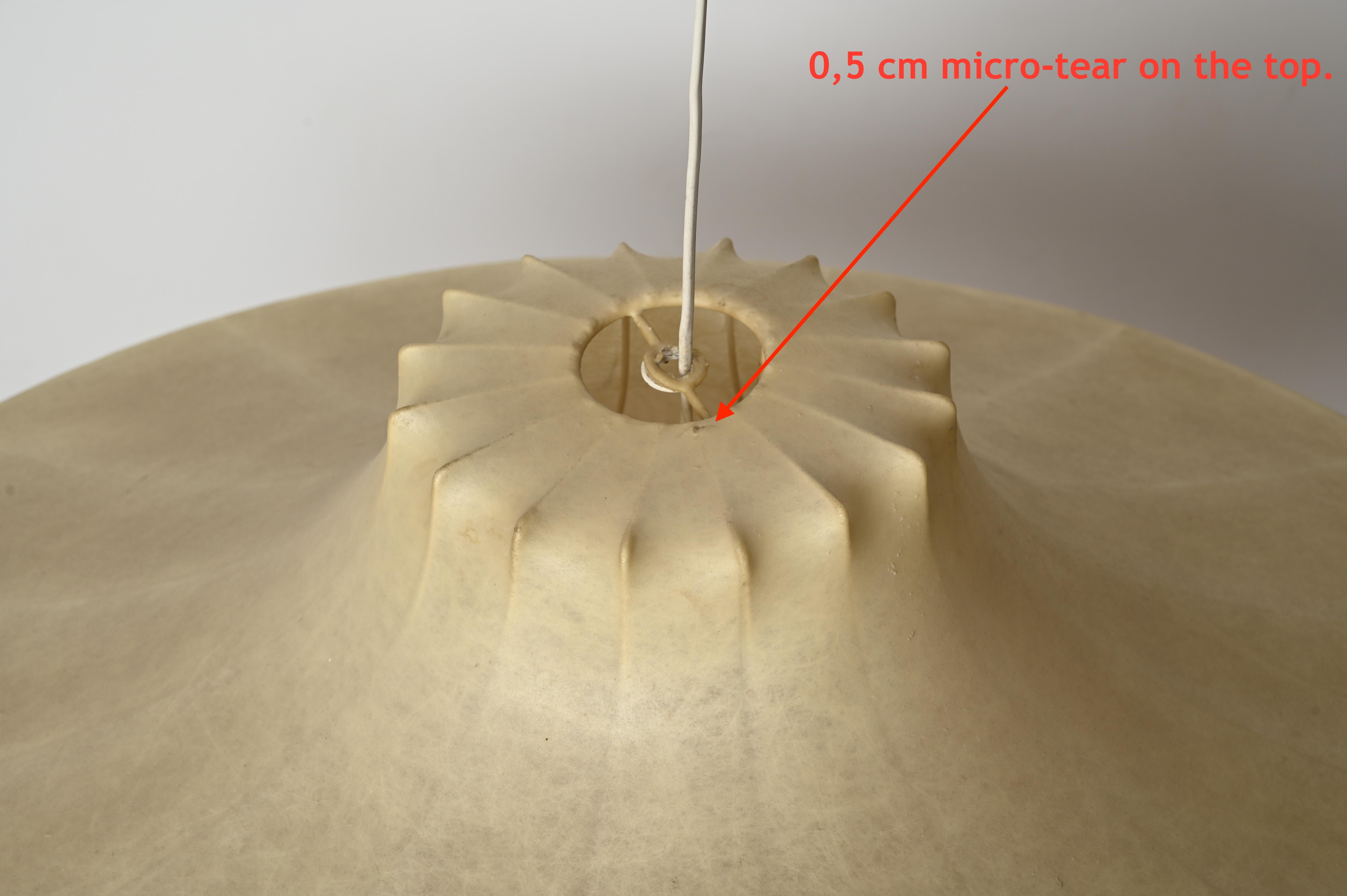 Mid-Century Huge Beige Cocoon Italian Pendant Lamp by Castiglioni, 1960s 2