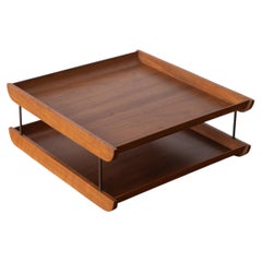 Mid Century Large Bent Plywood Multi Level Letter Paper Desk Tray